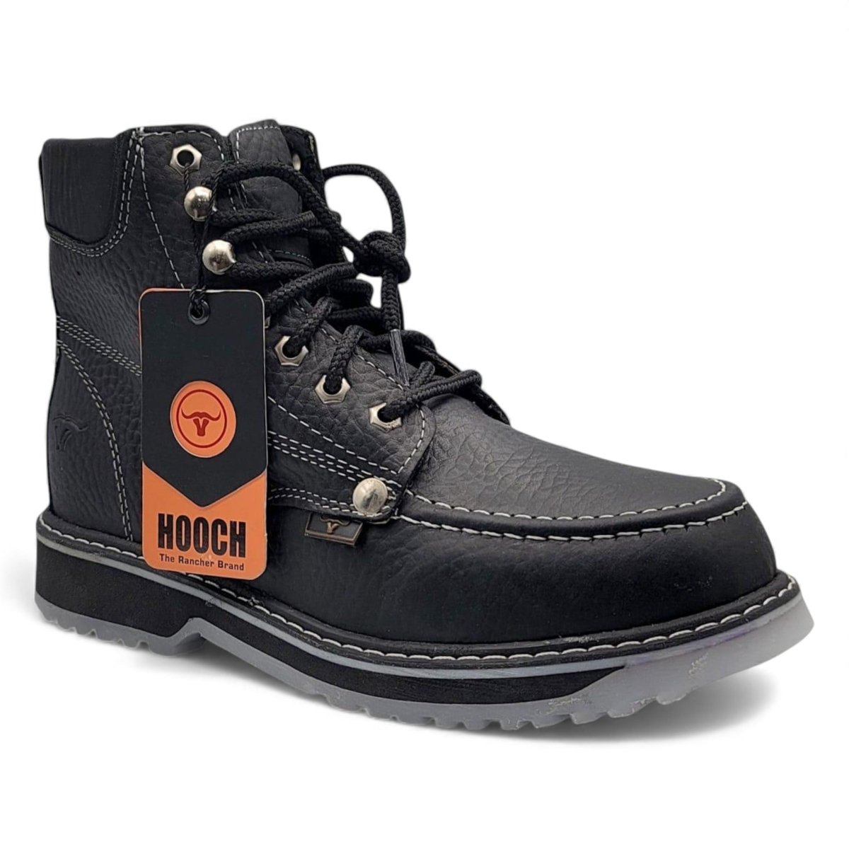 Bota de Trabajo para Hombre 6 Pulgadas Estilo Moc Toe con Suela de Hule Transparente – Hooch Boots H801T05 - Hooch