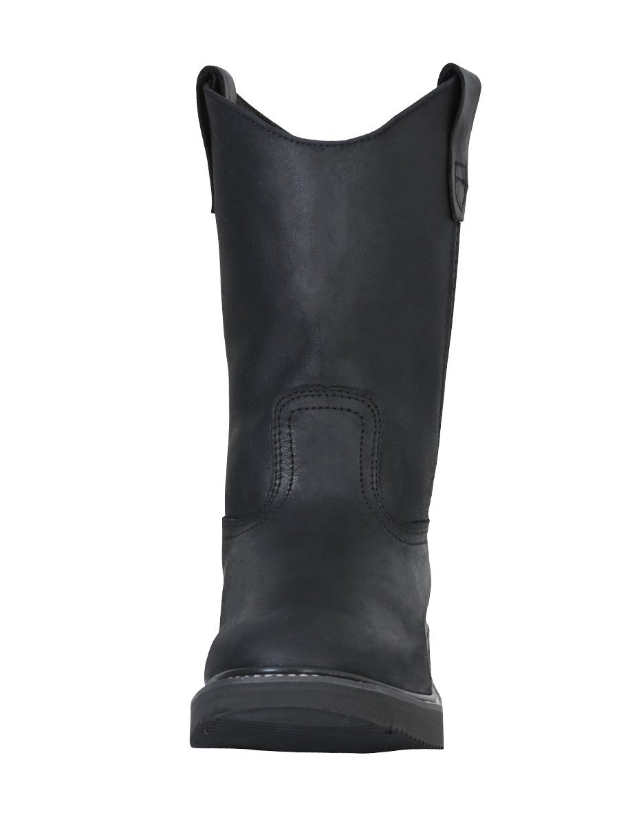 Bota de Trabajo para Hombre Establo en Piel Grasso con Suela Mil Rayas - Black 312 - Diana Zapateria Inc