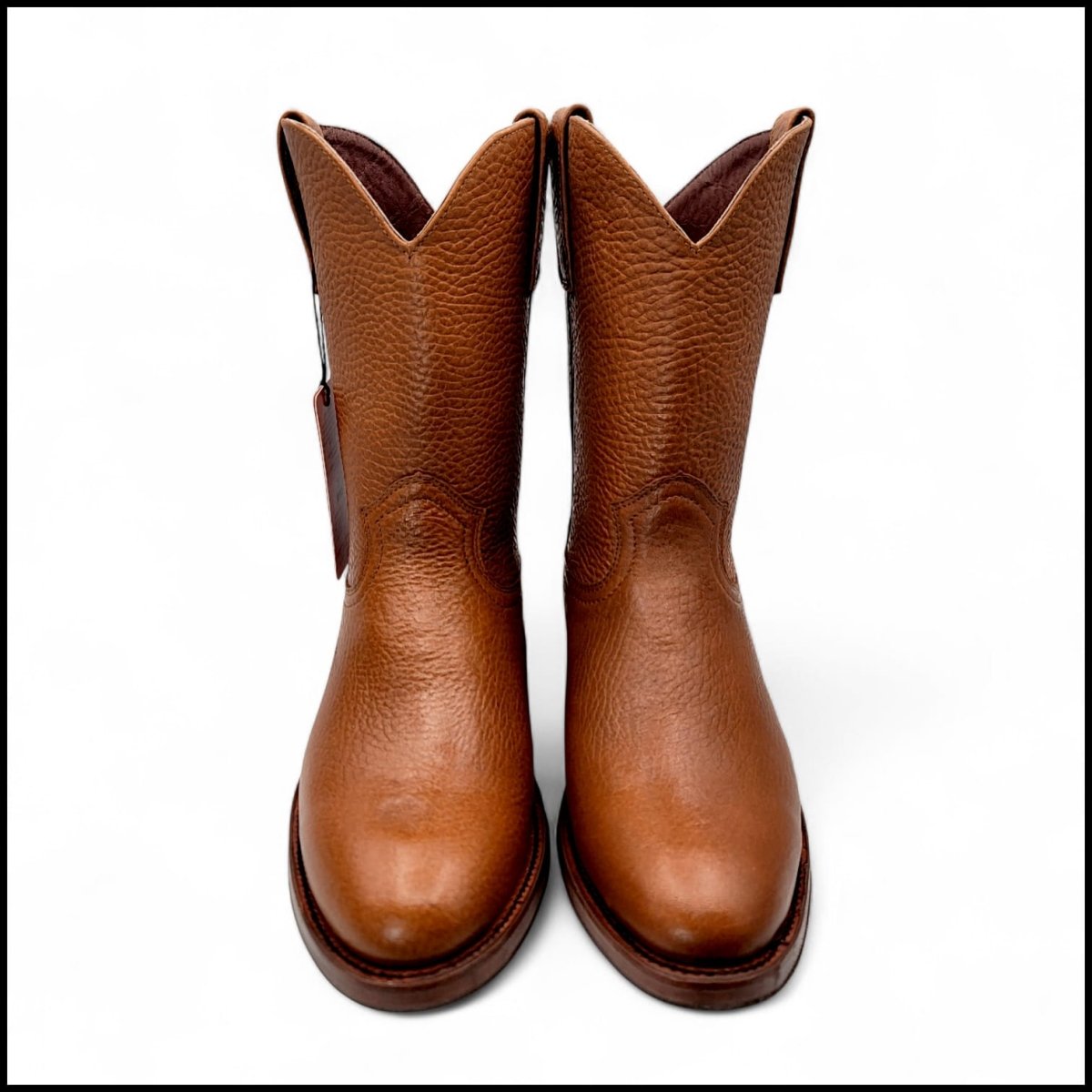 Bota Vaquera Roper para Hombre de Piel Genuina Suave Color Miel con Punta Redonda y Tacon de 1.5” – Hooch Boots H52PR5172 - Hooch