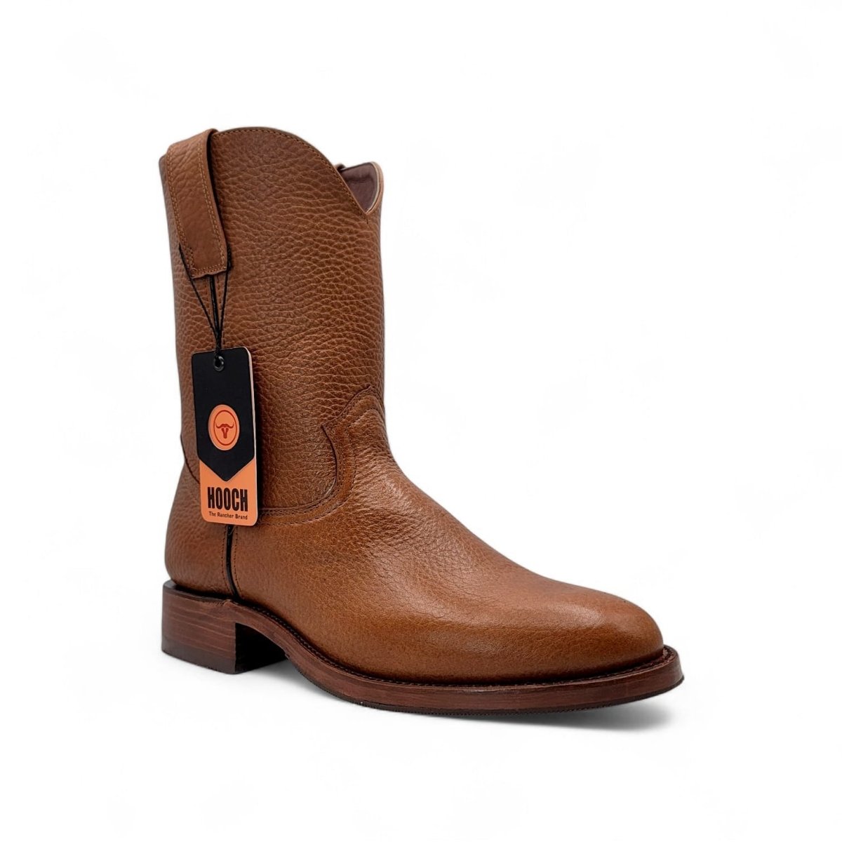 Bota Vaquera Roper para Hombre de Piel Genuina Suave Color Miel con Punta Redonda y Tacon de 1.5” – Hooch Boots H52PR5172 - Hooch
