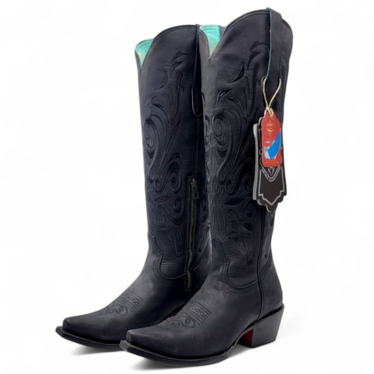 Botas Altas de Cuero Original para Mujer Color Negro Q34T6205 - Quincy Boots