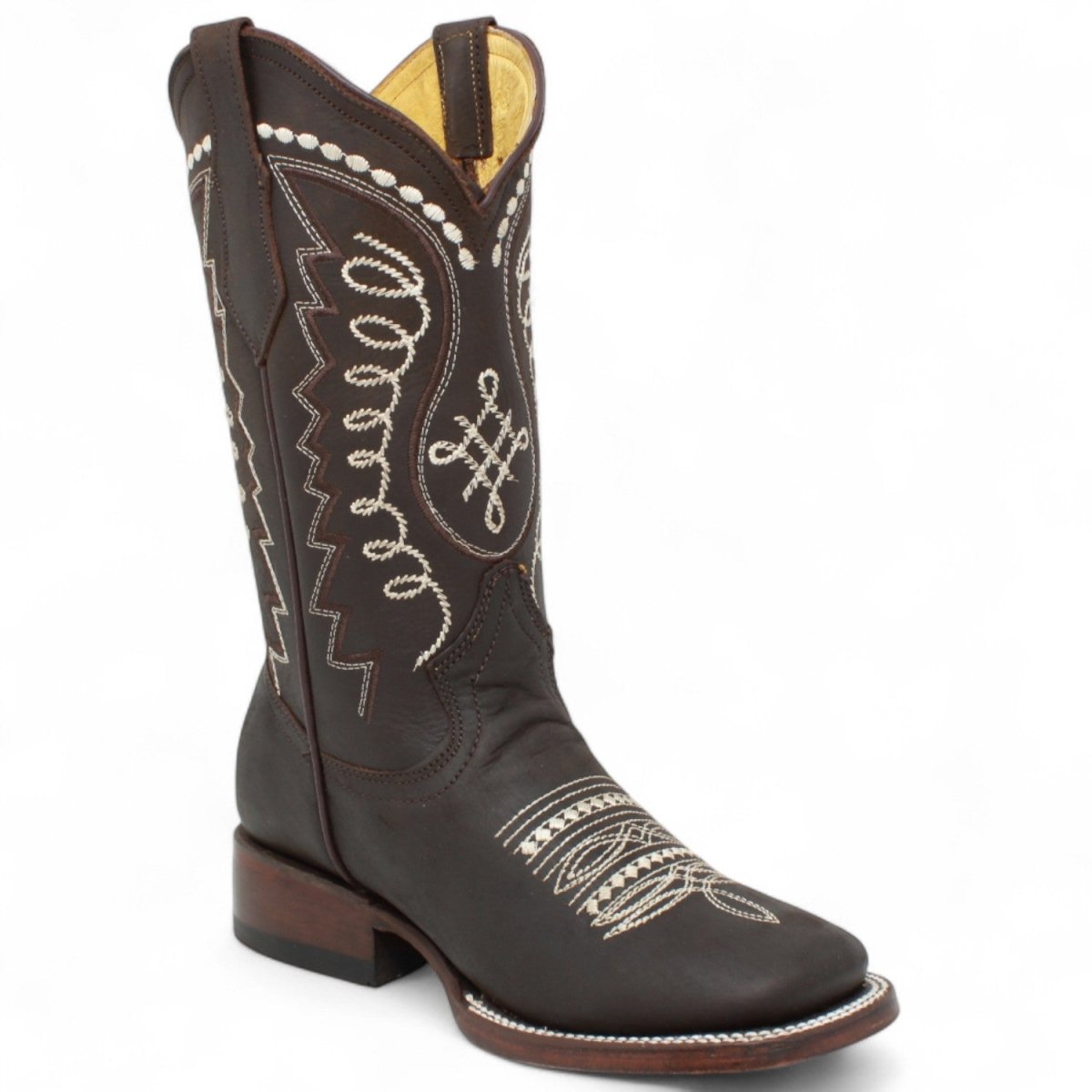 Botas Altas de Cuero Original para Mujer en Horma Rodeo Chocolate Q322N6294 - Quincy Boots