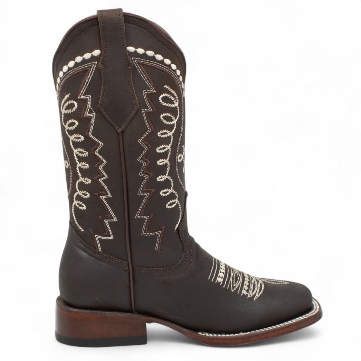 Botas Altas de Cuero Original para Mujer en Horma Rodeo Chocolate Q322N6294 - Quincy Boots