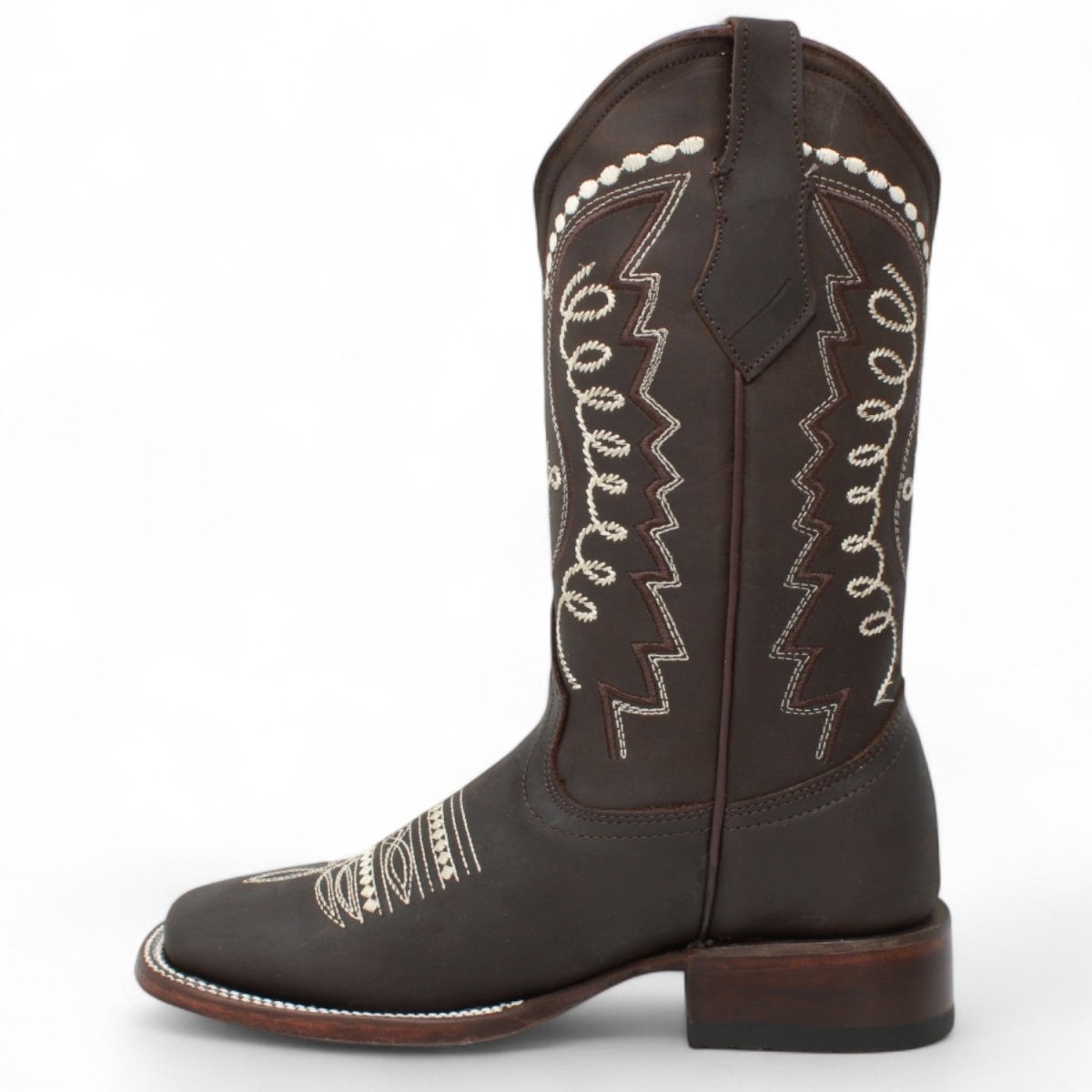 Botas Altas de Cuero Original para Mujer en Horma Rodeo Chocolate Q322N6294 - Quincy Boots