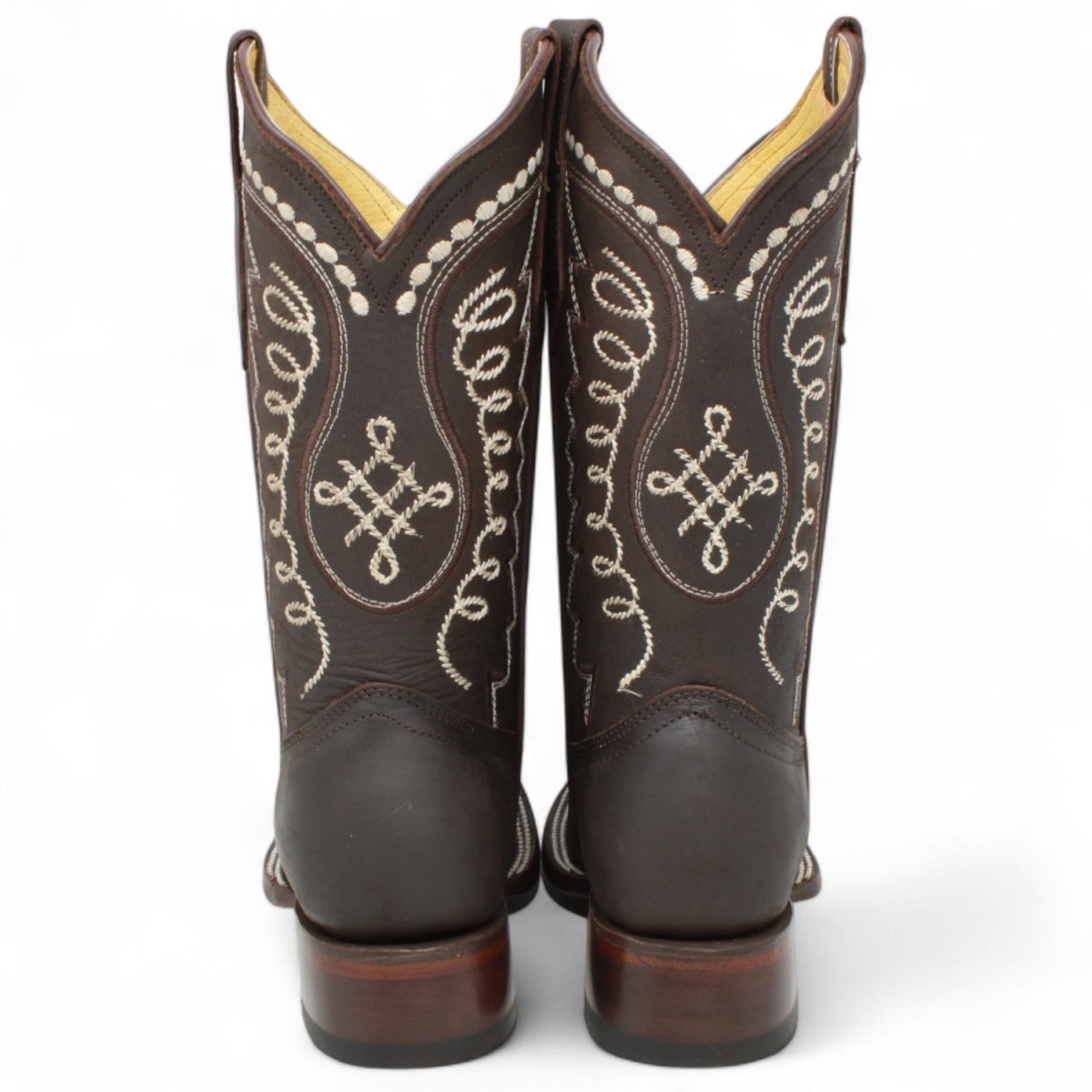 Botas Altas de Cuero Original para Mujer en Horma Rodeo Chocolate Q322N6294 - Quincy Boots