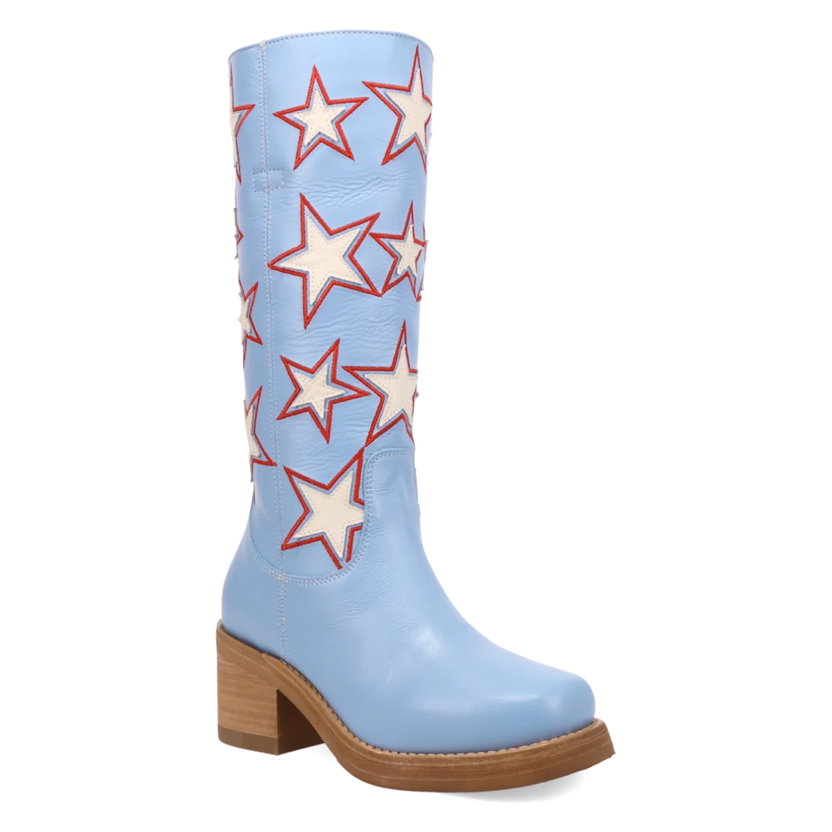 Botas American Dream de Piel Original Punta Redonda Para Dama Color Azul - Dingo - Dan Post Boots
