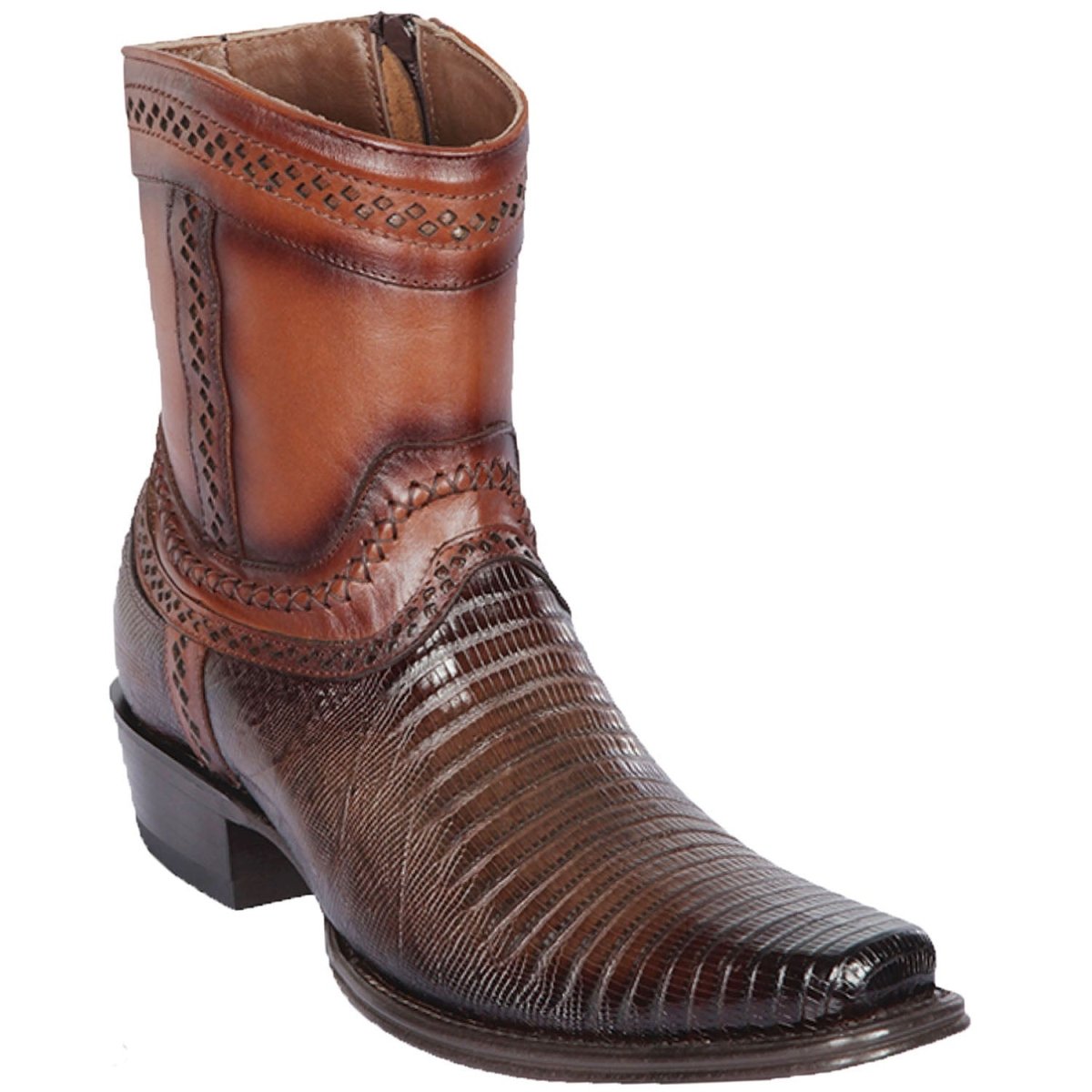 Botas de Armadillo Teju Original Acabado Graso Punta Oval Color Negro - Los Altos Boots main image 0