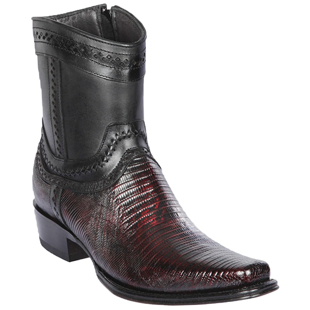 Botas de Armadillo Teju Original Acabado Graso Punta Oval Color Cognac - Los Altos Boots main image 0
