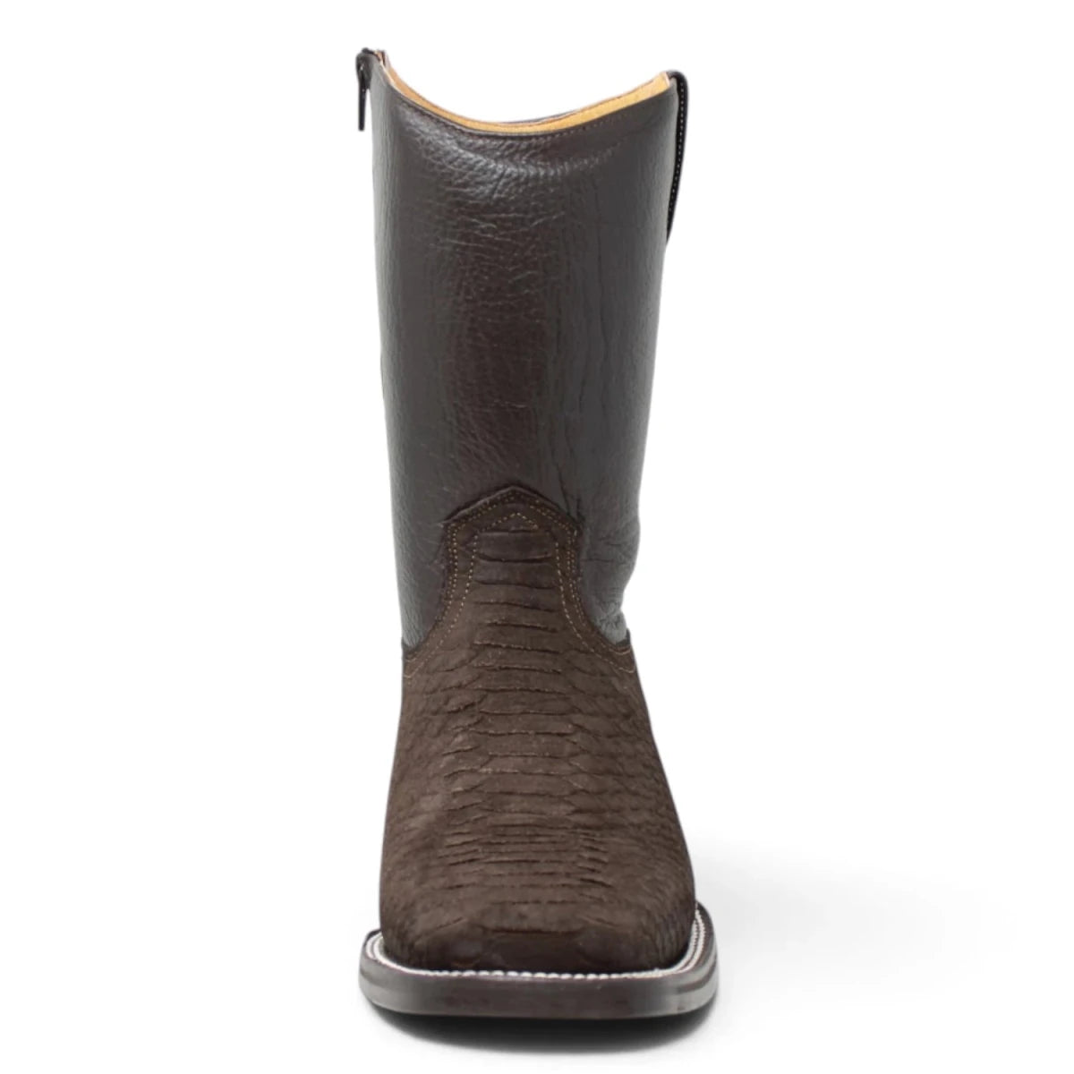 Botas Cortas de Piton Grabado Punta Rodeo Cuadrada - La Carreta - La Carreta