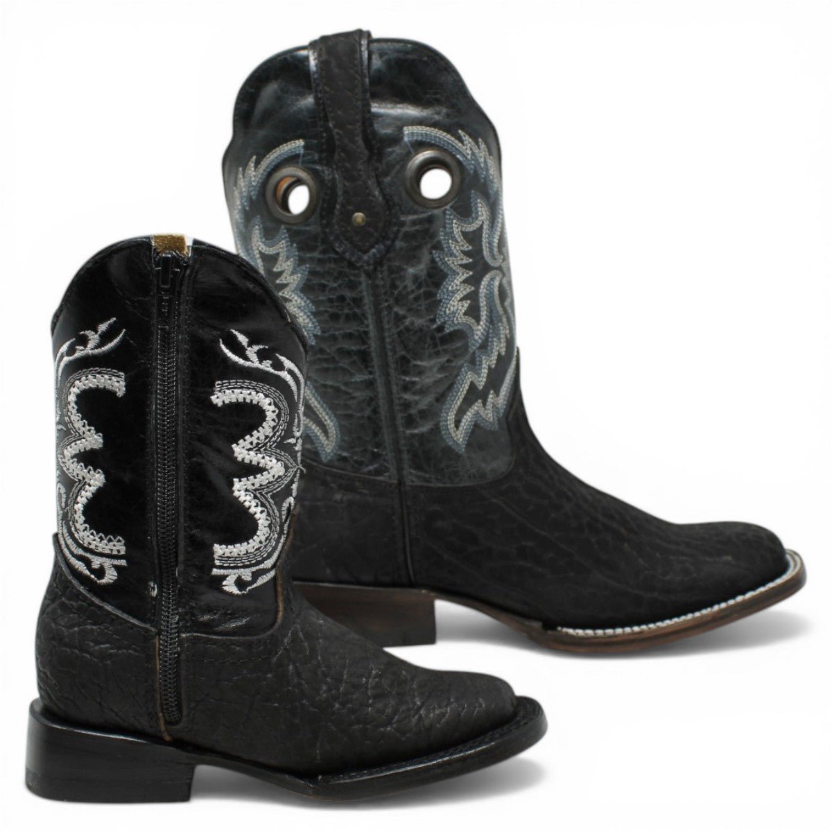 Botas Cuadrada Negro Cuello de Toro - Houston - A&A Boots
