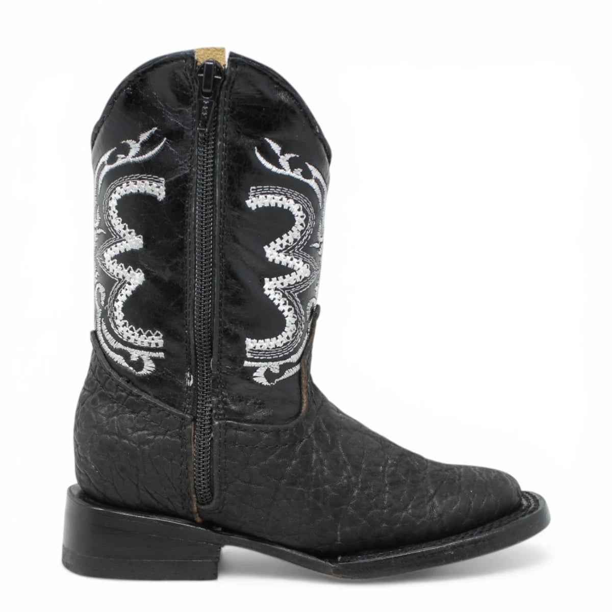 Botas Cuadrada Negro Cuello de Toro - Houston - A&A Boots
