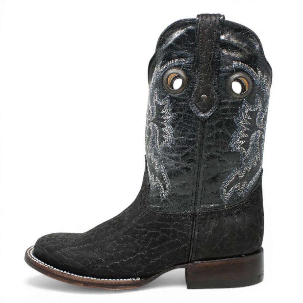 Botas Cuadrada Negro Cuello de Toro - Houston - A&A Boots