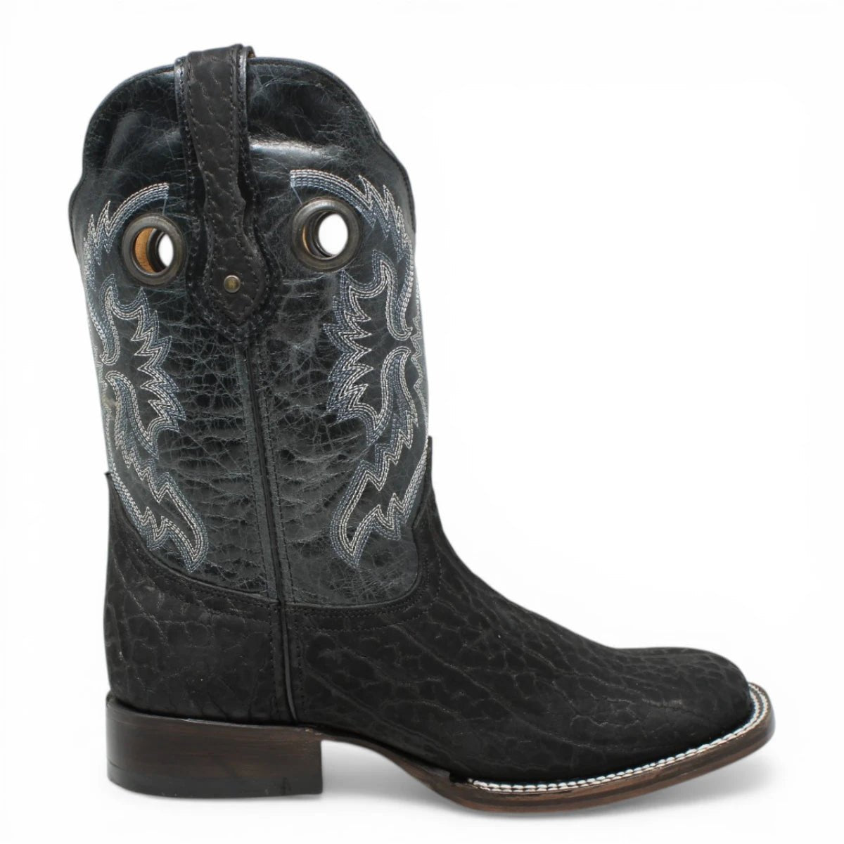 Botas Cuadrada Negro Cuello de Toro - Houston - A&A Boots