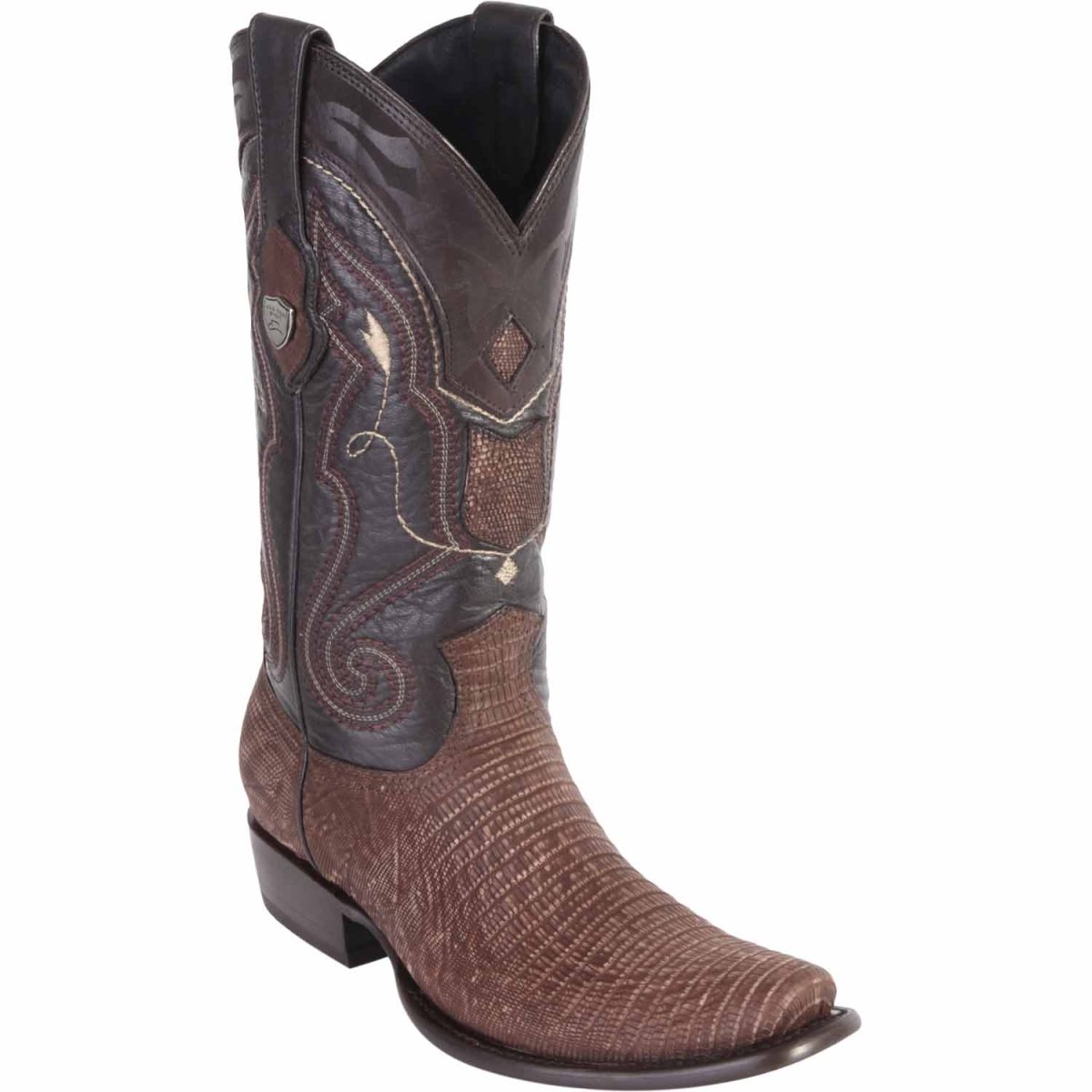 Botas de Armadillo Lizard Original Dubai Punta Cuadrada Color Cafe Lijado - Wild West Boots - Wild West Boots
