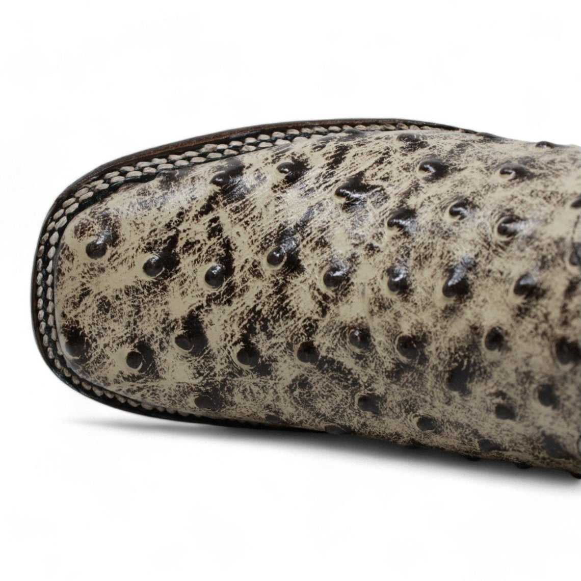 Botas de Avestruz Grabado Horma Rodeo para Mujer Color Blanco WD - 502 - White Diamonds Boots