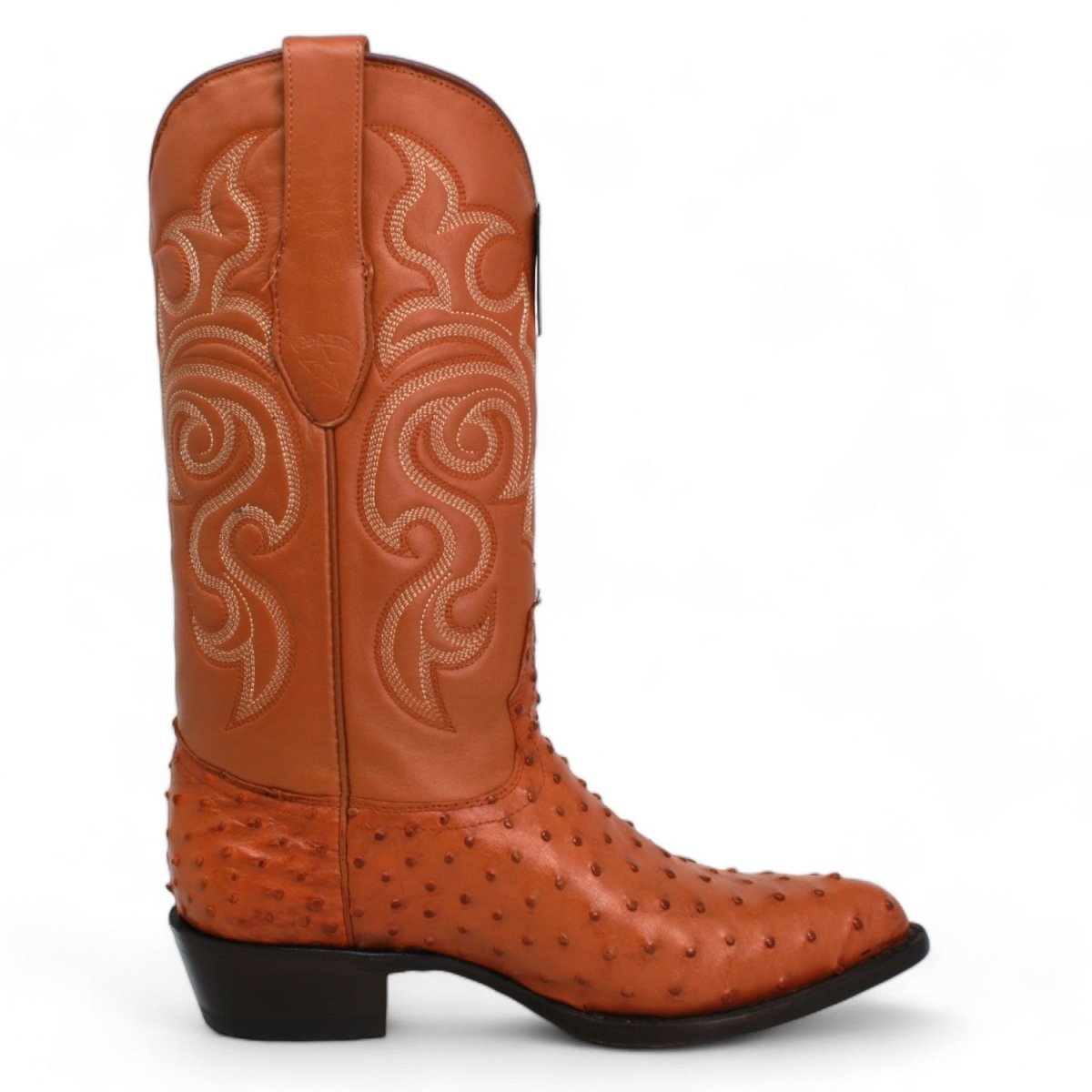 Western Genuine Ostrich Boots J Toe Honey Color - Los Altos Boots right side view