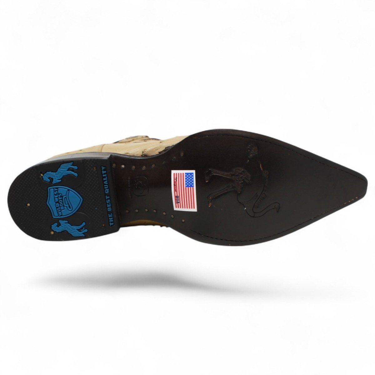 Botas de Avestruz Original Punta 3X Aladino Color Arena - Wild West Boots - Wild West Boots