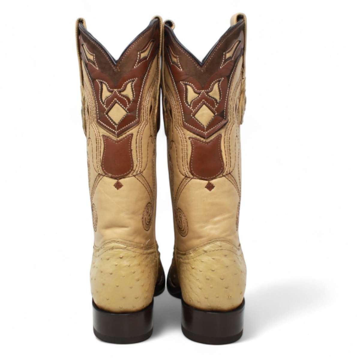 Botas de Avestruz Original Punta 3X Aladino Color Arena - Wild West Boots - Wild West Boots
