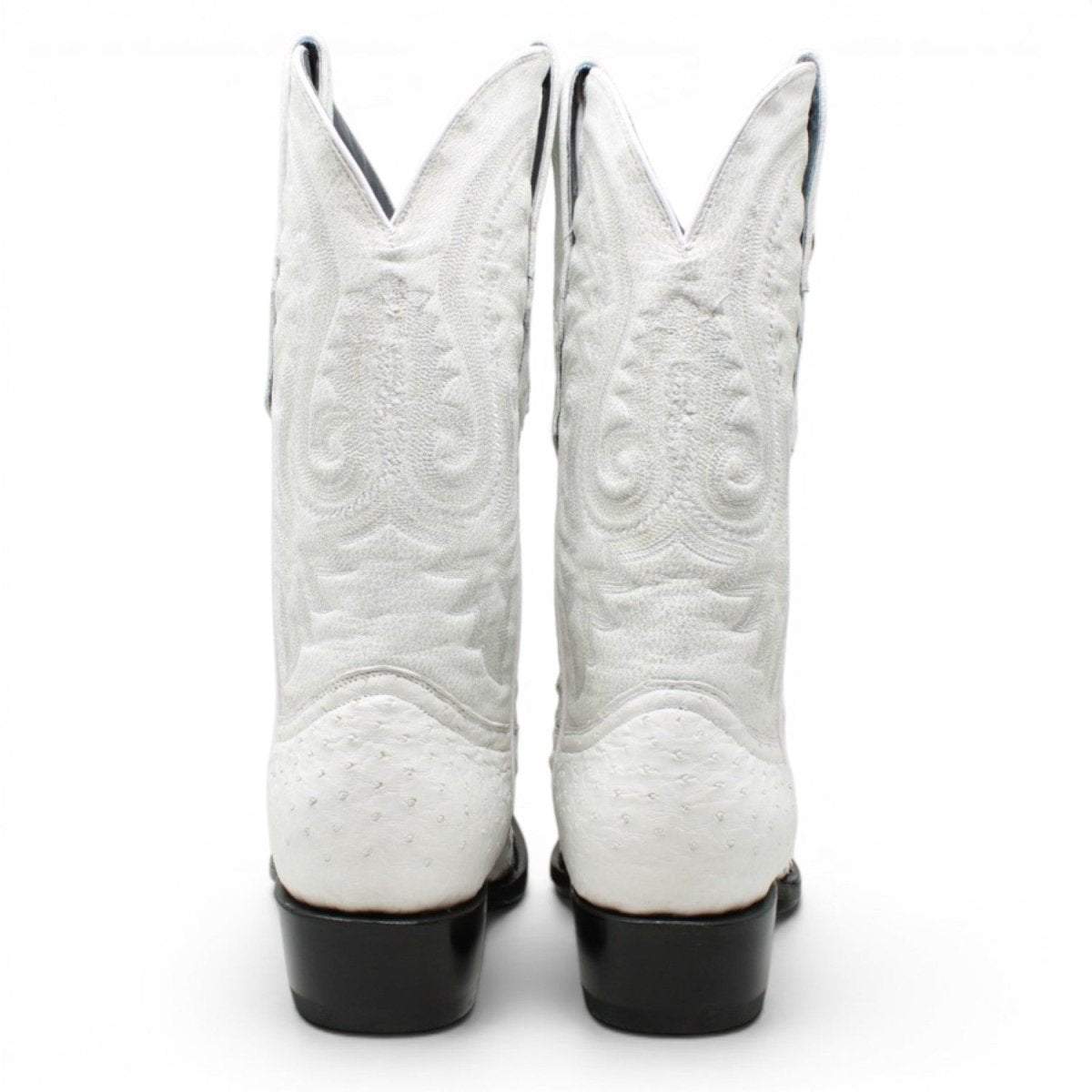 Botas de Avestruz Original Punta Rendonda Color Winter White - Tanner Mark Boots - Tanner Mark Boots