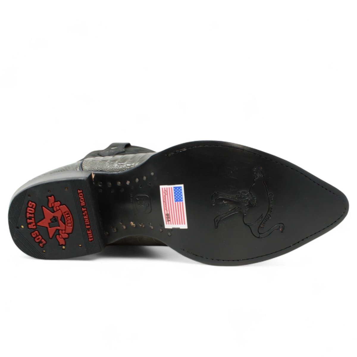 Botas de Avestruz Pata Original Horma Puntal Color Gris - Los Altos Boots - Los Altos Boots