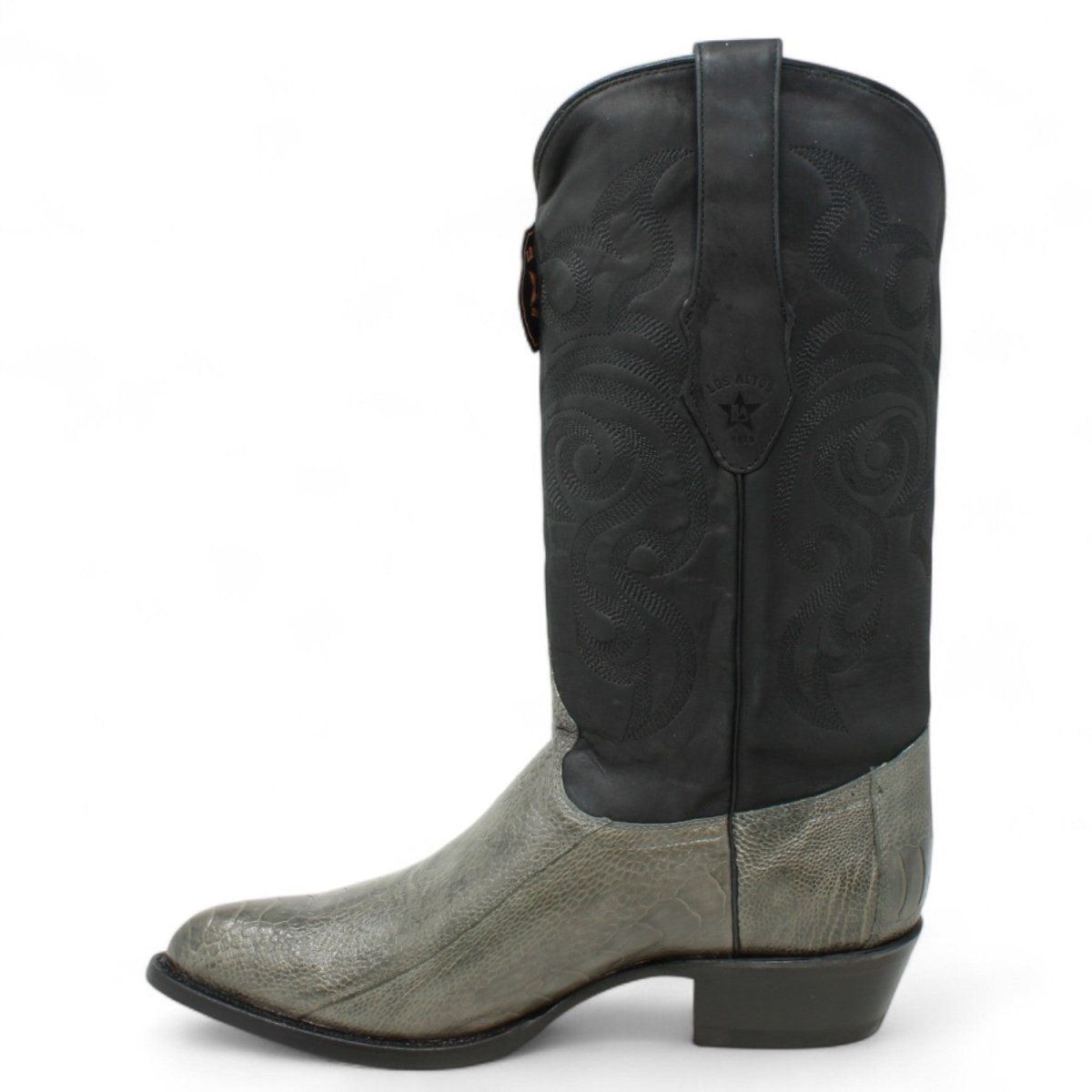 Botas de Avestruz Pata Original Horma Puntal Color Gris - Los Altos Boots - Los Altos Boots