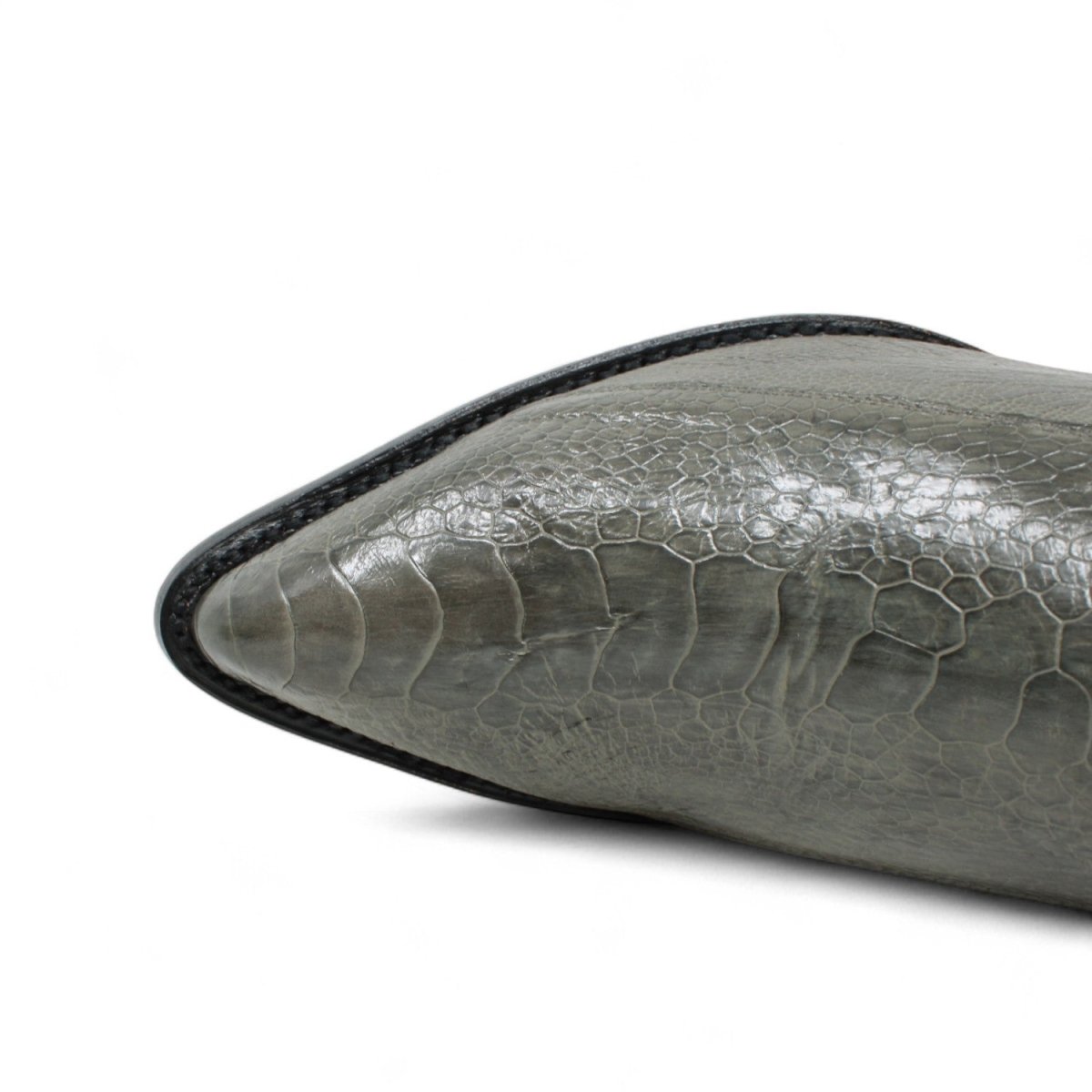 Botas de Avestruz Pata Original Horma Puntal Color Gris - Los Altos Boots - Los Altos Boots