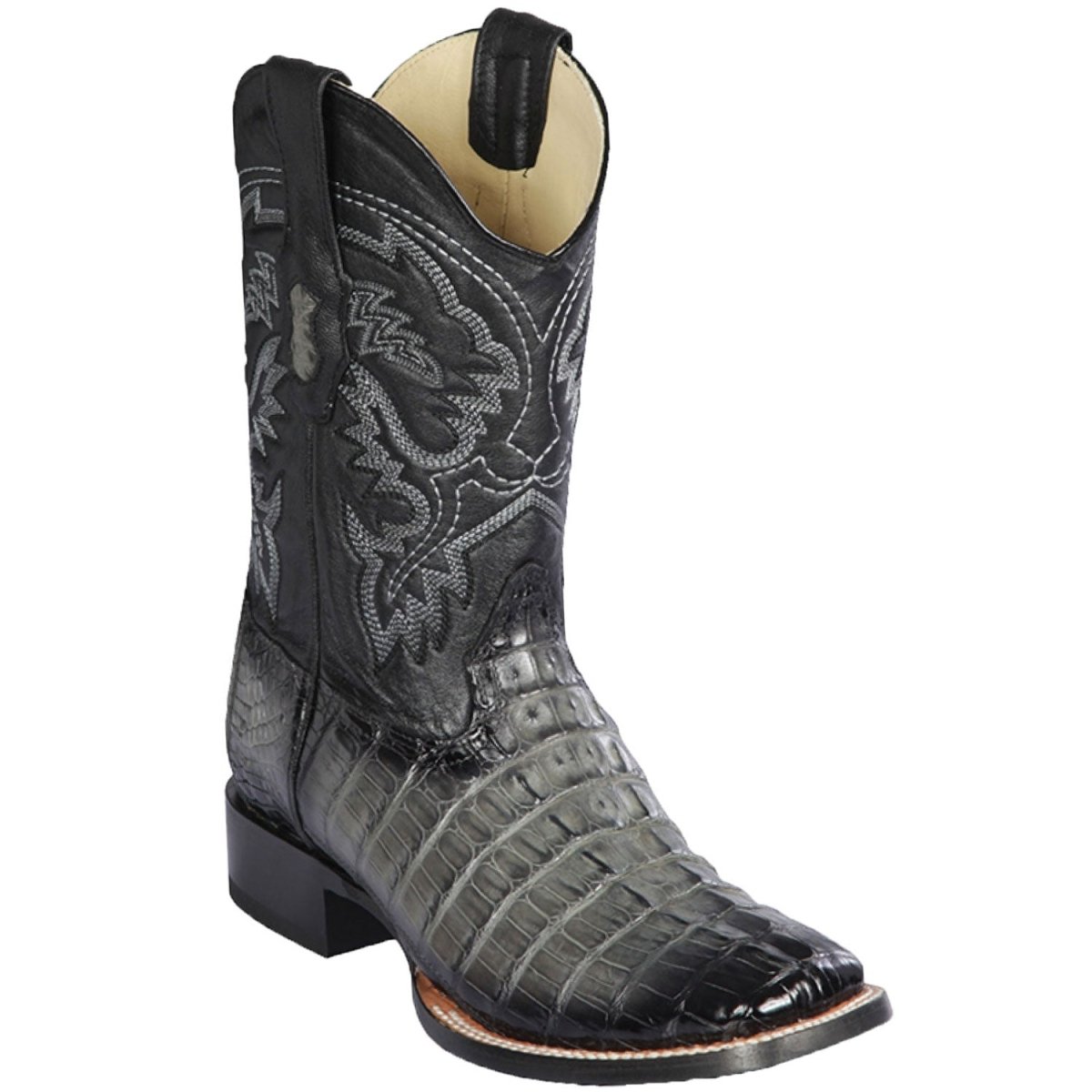 Botas de Caiman Original Punta Rodeo Cuadrada Ancha Color Cognac - Los Altos Boots main image 0