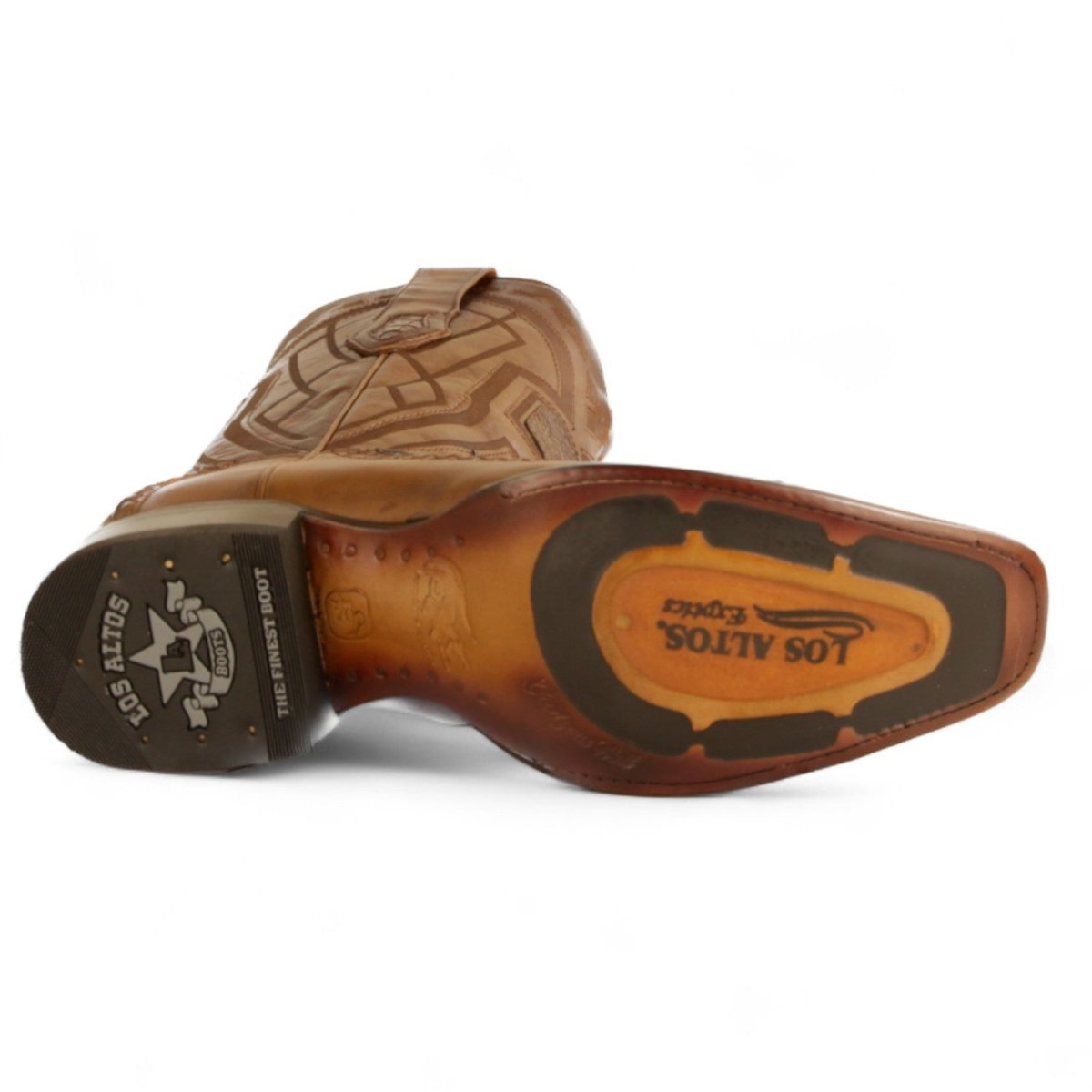 Botas de Cocodrilo Caiman Original Punta Cuadrada Europea Color Cafe Difuminado - Los Altos Boots - Los Altos Boots