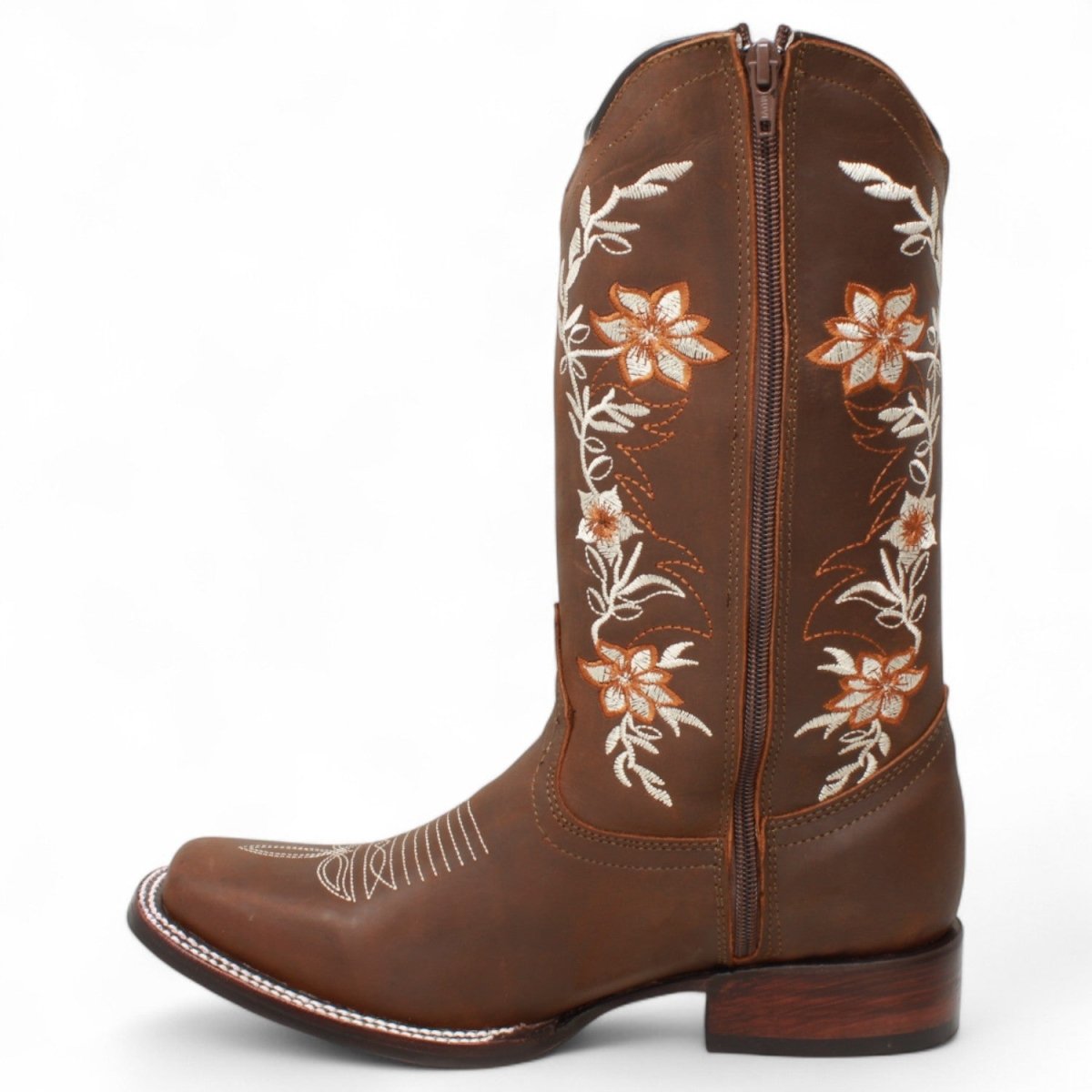 Botas de Cuero Crazy con Flores para Mujer en Rodeo Cafe - La Sierra - La Carreta