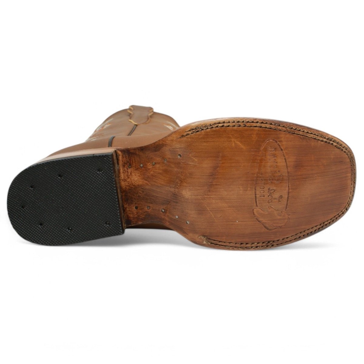 Botas de Cuero Crazy con Flores para Mujer en Rodeo Tan - La Sierra - La Carreta