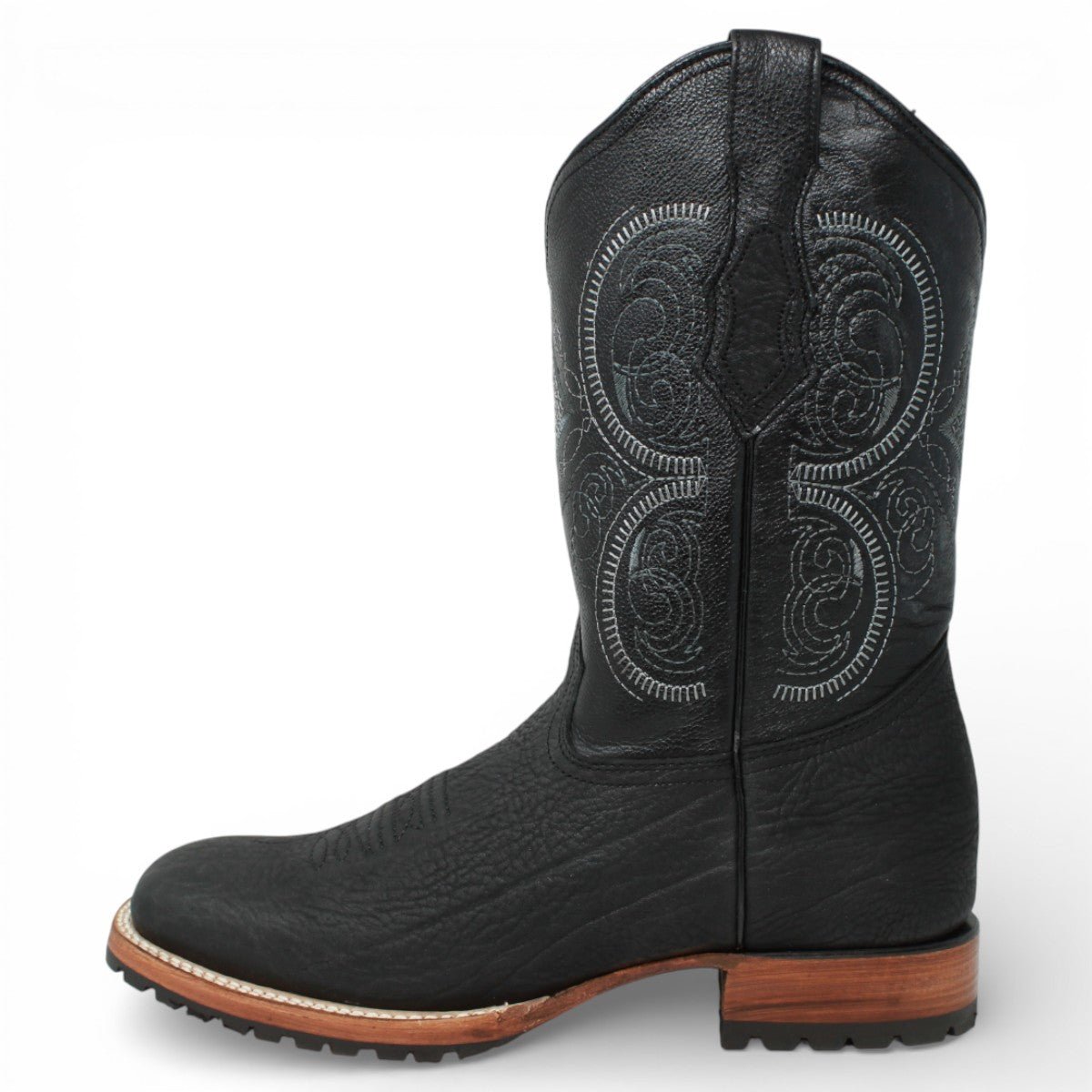 Botas de Cuero Cuello de Toro Original Horma Rodeo Suela Tractor WD - 285 - White Diamonds Boots