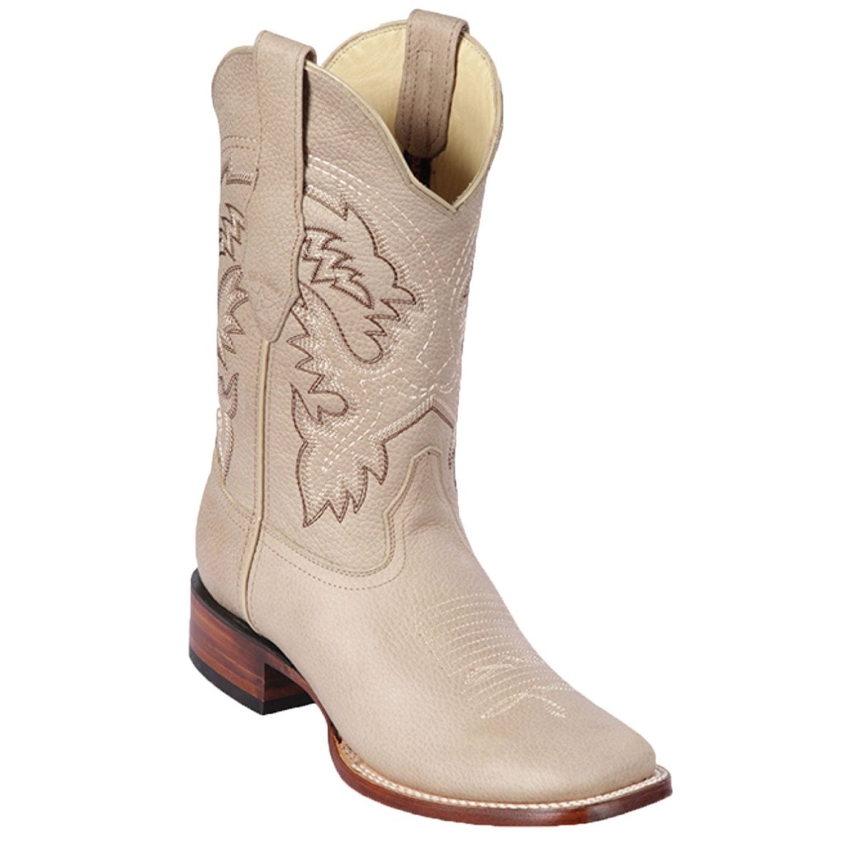 Western Genuine Leather Boots Wide Square Toe Pomex Color - Los Altos Boots side view