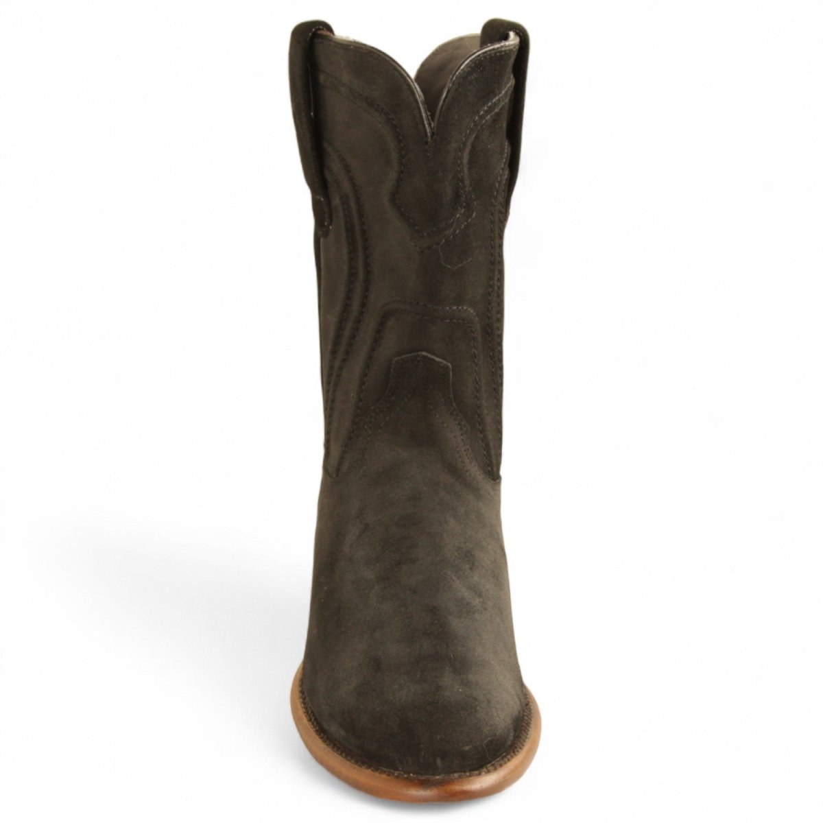 Botas de Gamuza de Piel Original Roper Punta Redonda con Zipper Color Negro - Los Altos Boots - Los Altos Boots