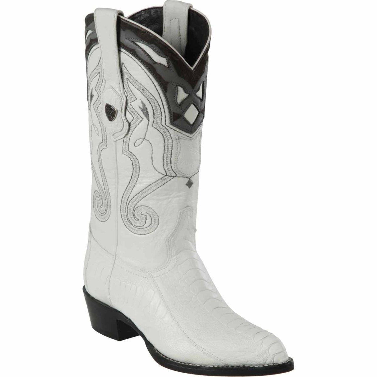 Botas de Pata de Avestruz Original Horma Puntal Color Blanco - Wild West Boots - Wild West Boots