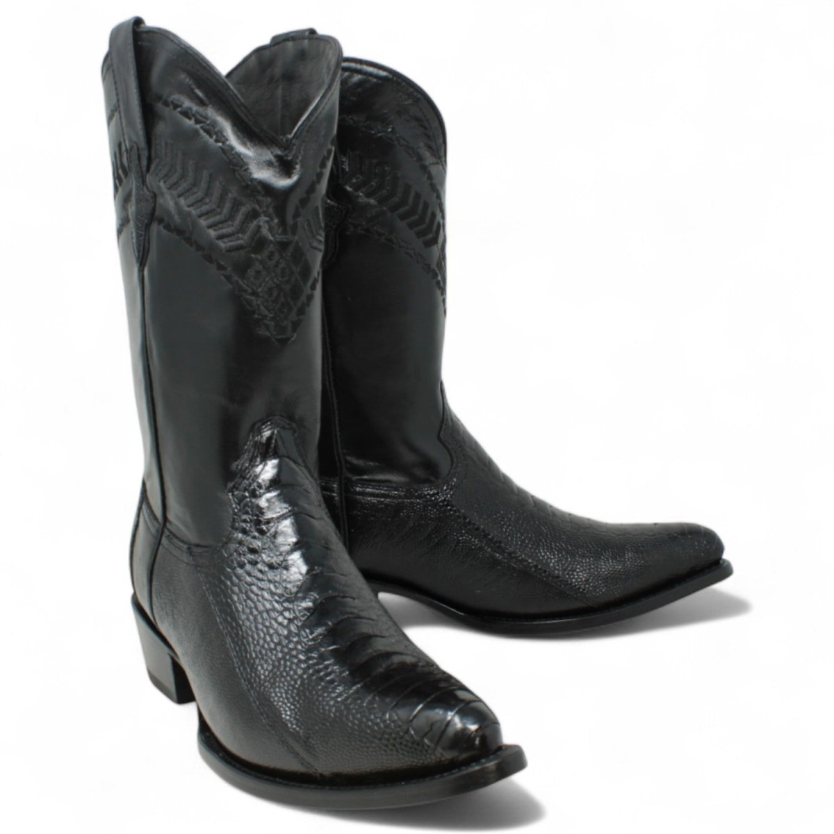 Botas de Pata de Avestruz Original Horma Puntal WD - 212 - White Diamonds Boots