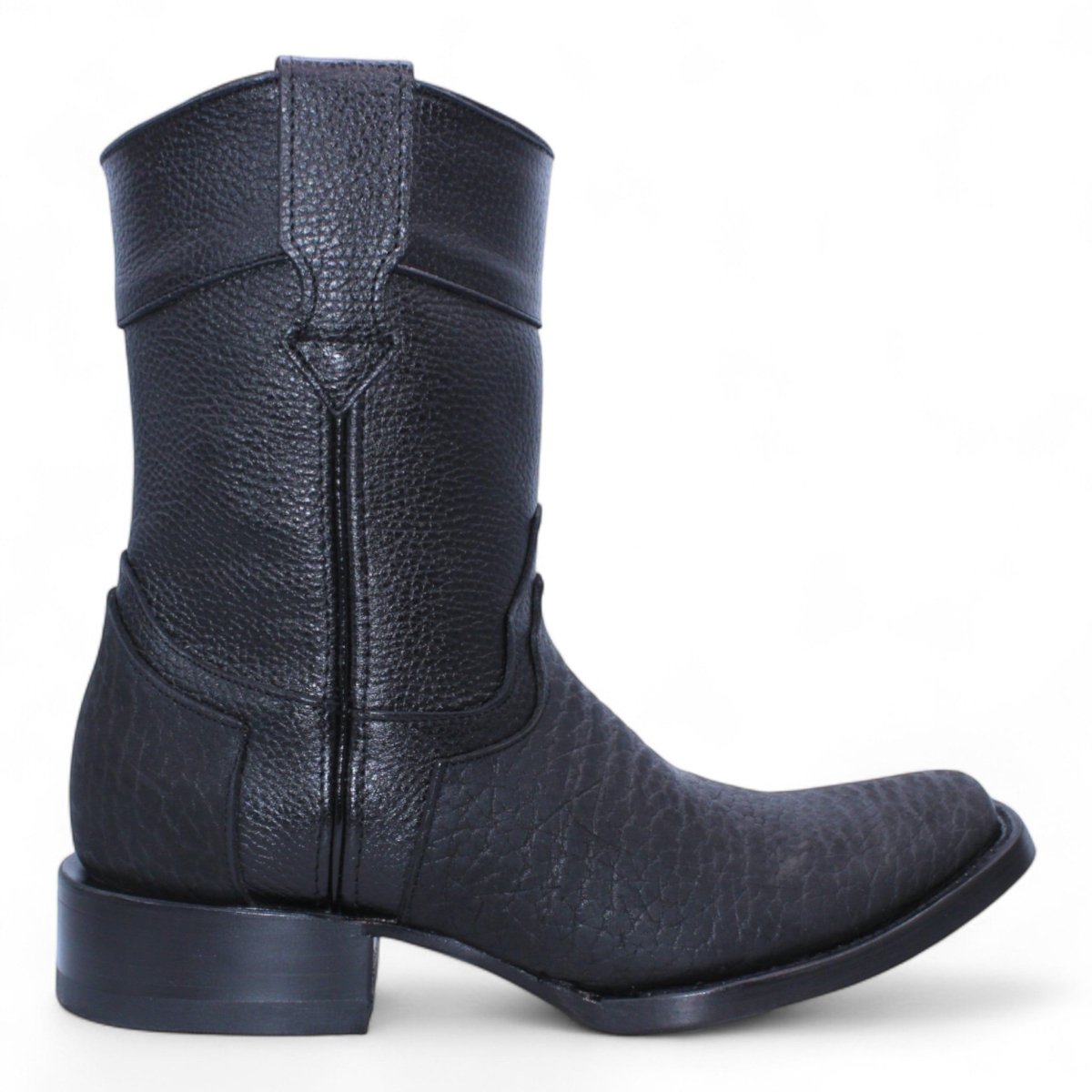 Botas de Piel Cuello de Toro Punta Dubai Cuadrada Para Hombre Color Negro - Hooch Boots - Hooch