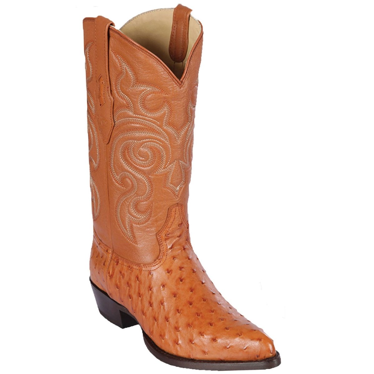 Botas de Piel de Avestruz Original Horma Puntal Color Miel - Los Altos Boots - Los Altos Boots