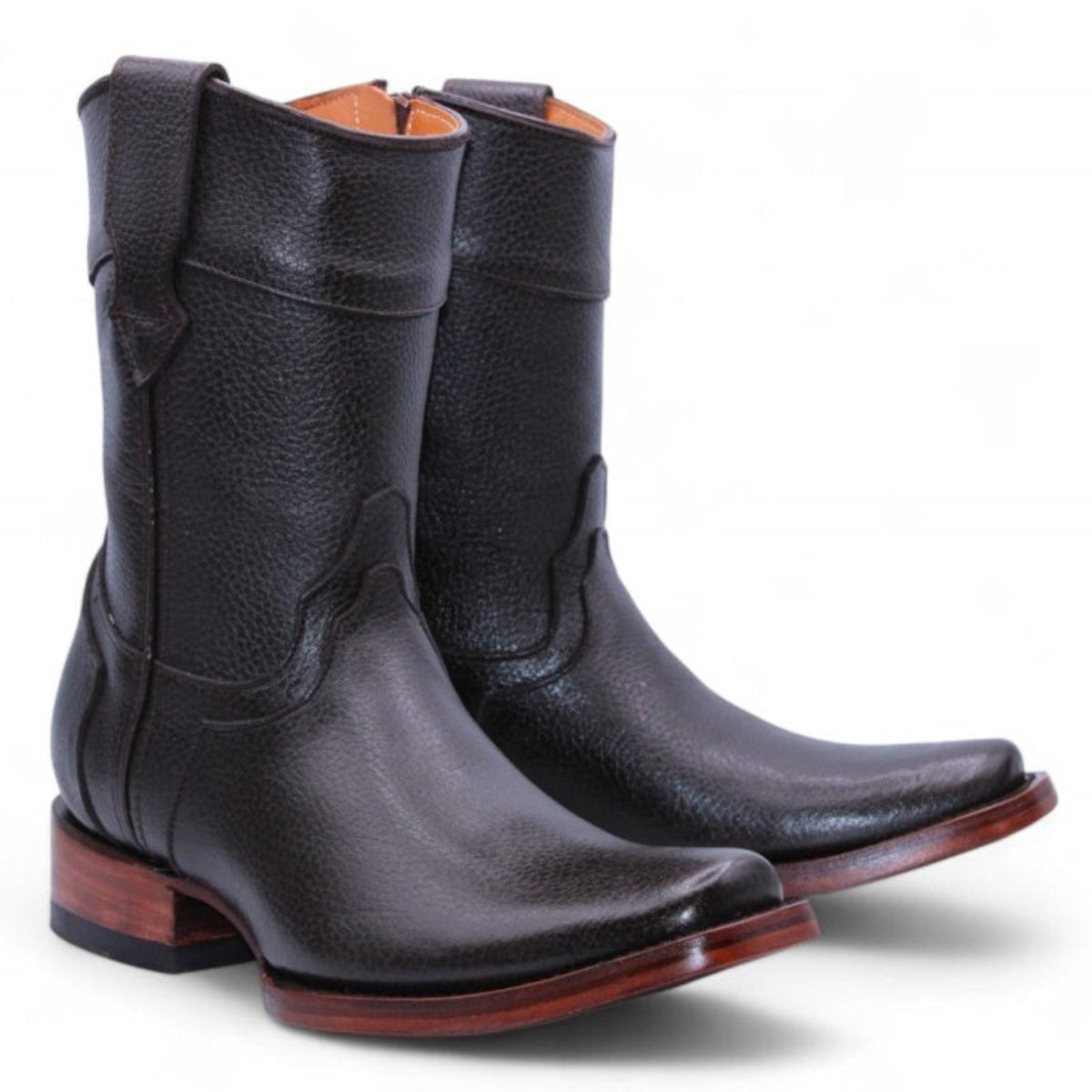 Botas de Piel Floter Punta Dubai Cuadrada Para Hombre Color Chocolate - Hooch Boots - Hooch