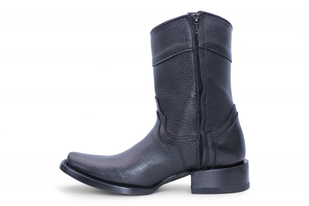 Botas de Piel Floter Punta Dubai Cuadrada Para Hombre Color Negro - Hooch Boots - Hooch