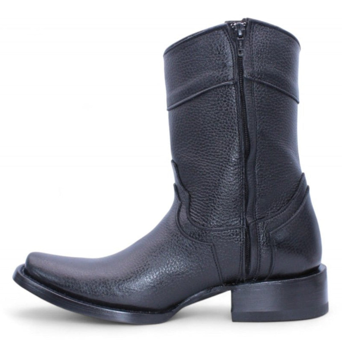 Botas de Piel Floter Punta Dubai Cuadrada Para Hombre Color Negro - Hooch Boots - Hooch