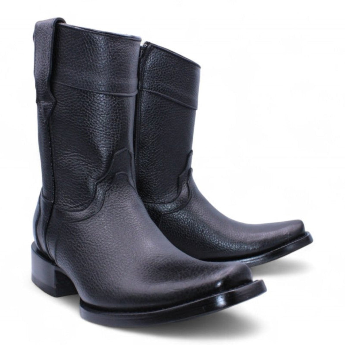 Botas de Piel Floter Punta Dubai Cuadrada Para Hombre Color Negro - Hooch Boots - Hooch