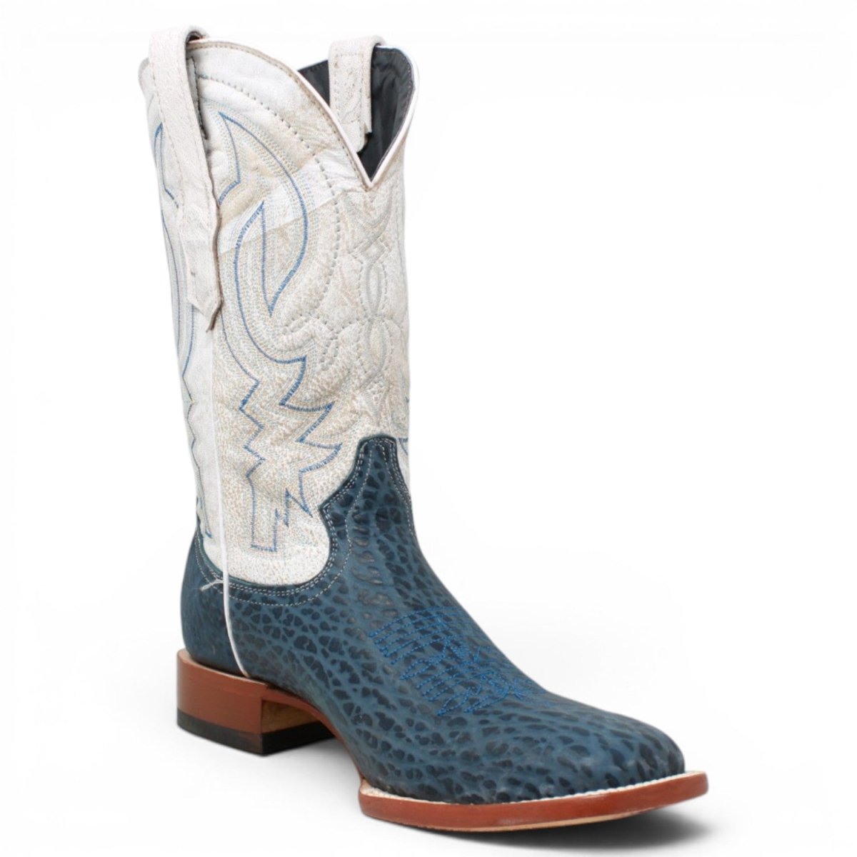 Botas de Piel Original Punta Cuadrada Color Azul - Tanner Mark Boots - Tanner Mark Boots