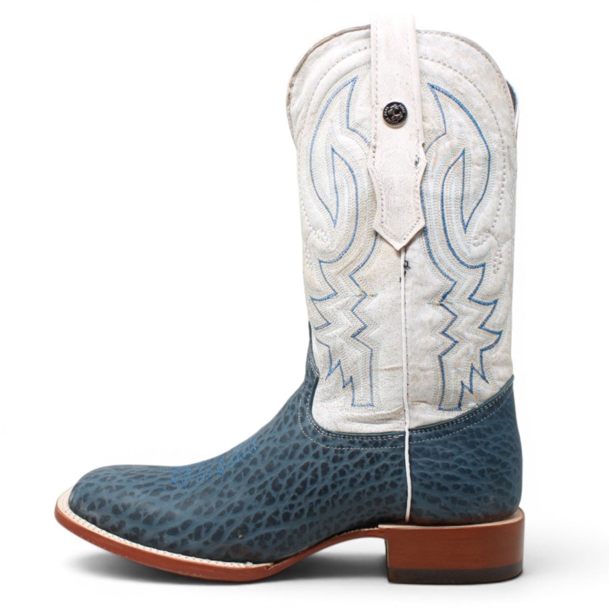 Botas de Piel Original Punta Cuadrada Color Azul - Tanner Mark Boots - Tanner Mark Boots