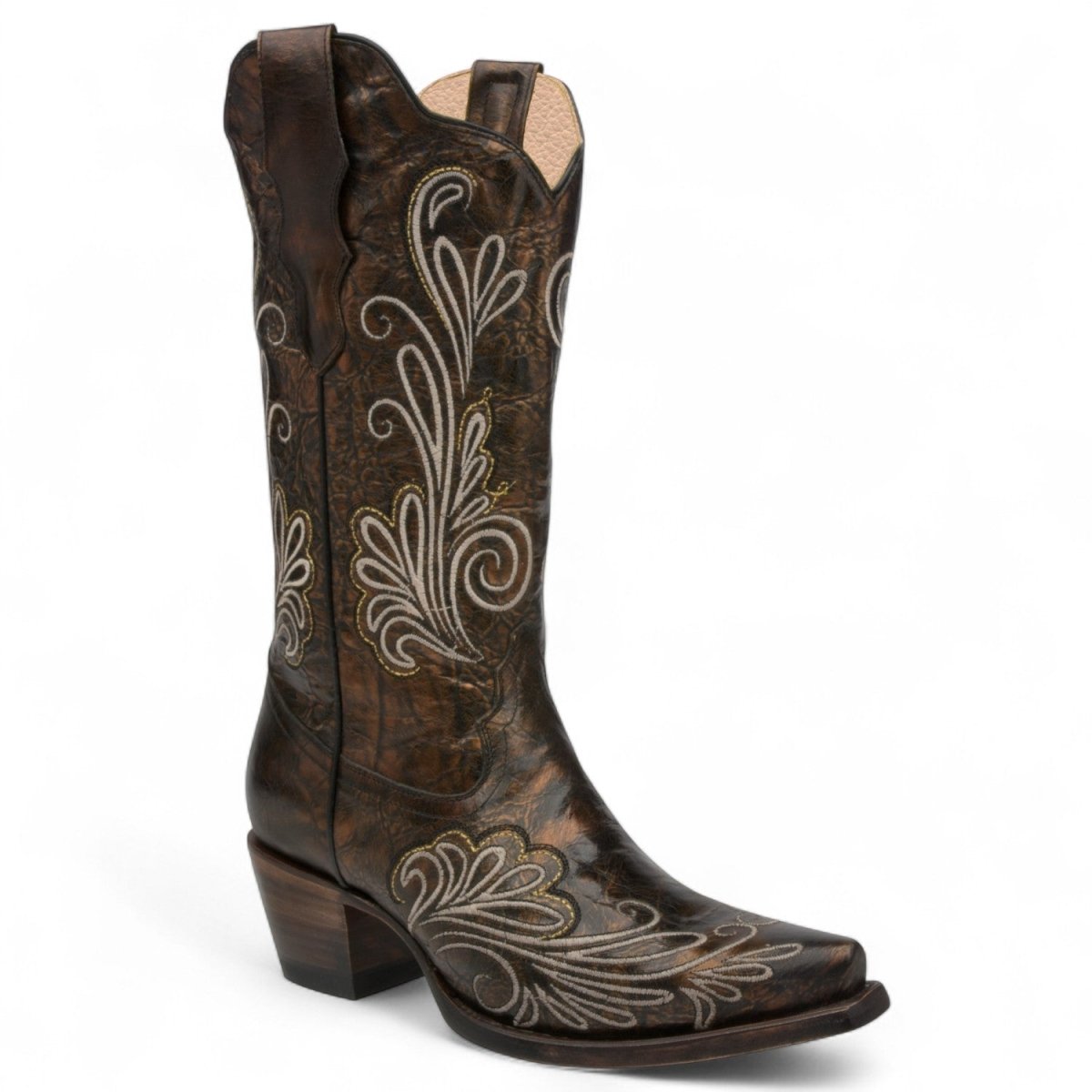 Botas de Piel Original Punta Recortada en Cobre Metalico - Ive West - Rudel & Co.