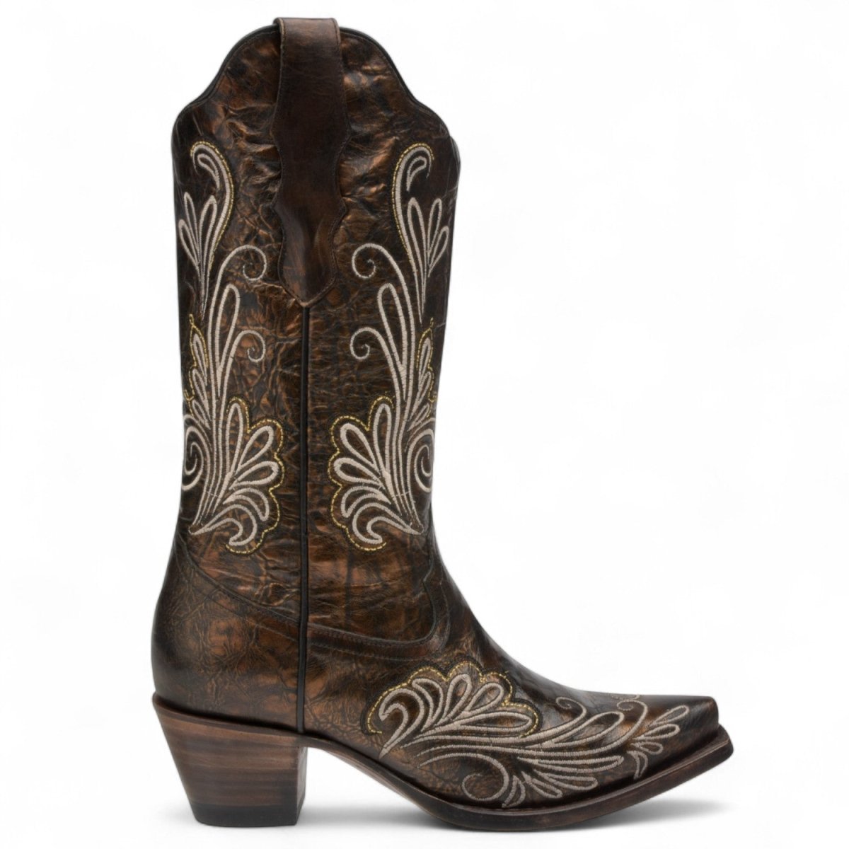 Botas de Piel Original Punta Recortada en Cobre Metalico - Ive West - Rudel & Co.