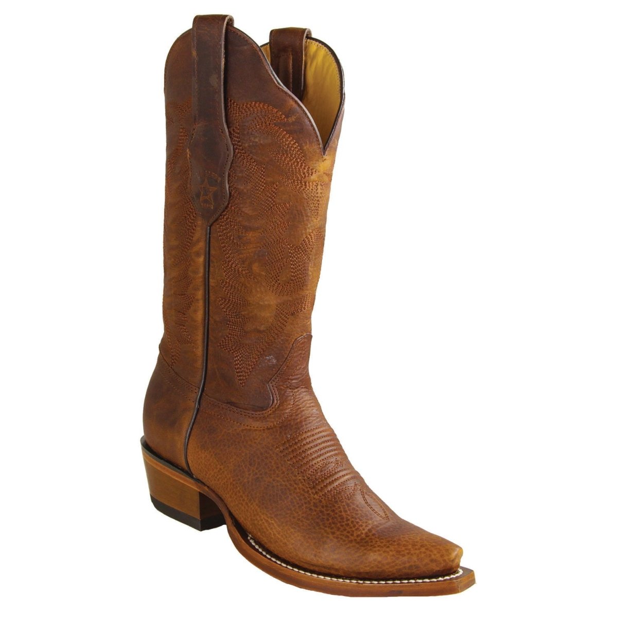 Botas Altas de Piel Original Punta Recortada Para Dama Color Nuez - Los Altos Boots main image 0