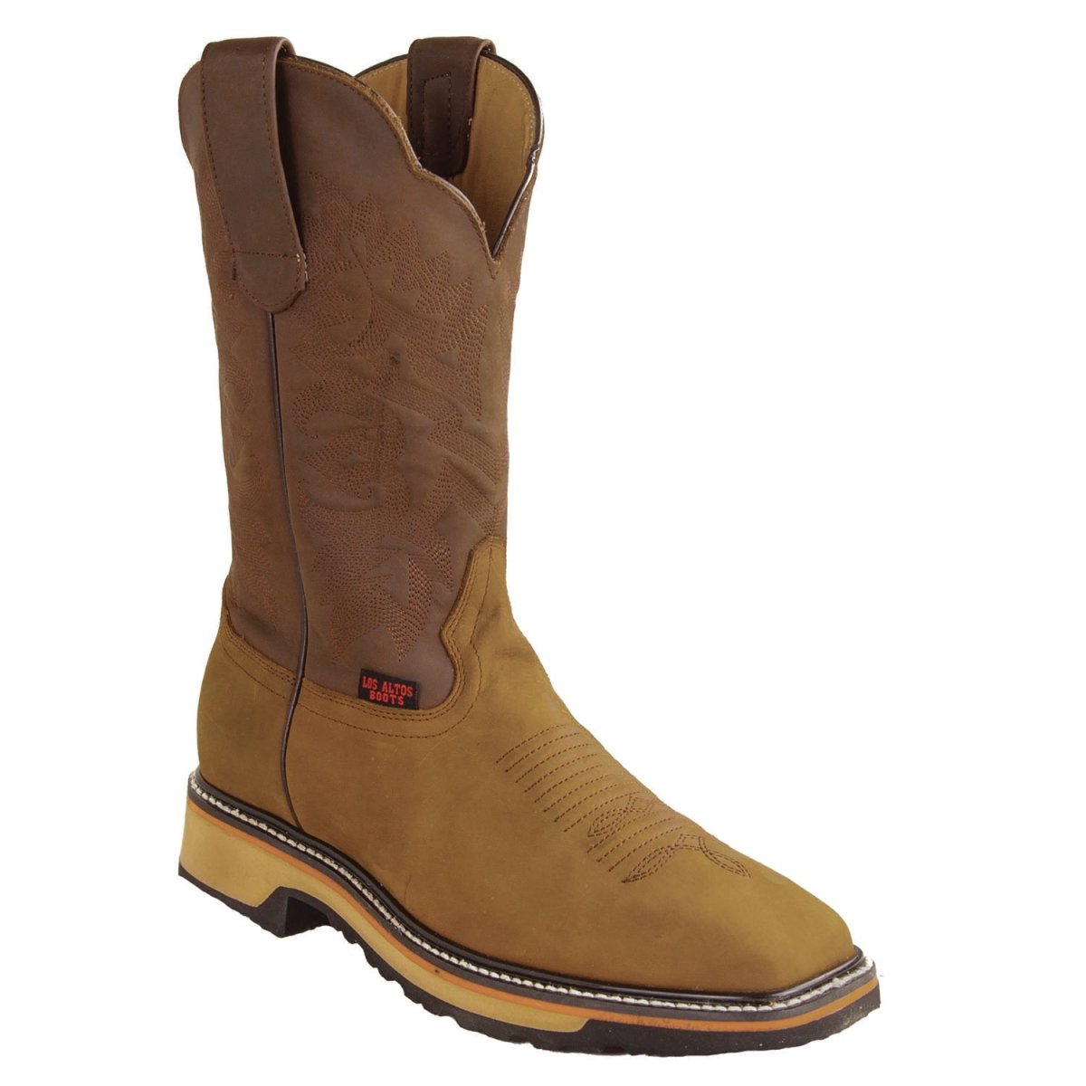 Botas de Piel Original Punta Rodeo Cuadrada Ancha Color Tan - Los Altos Boots - Los Altos Boots