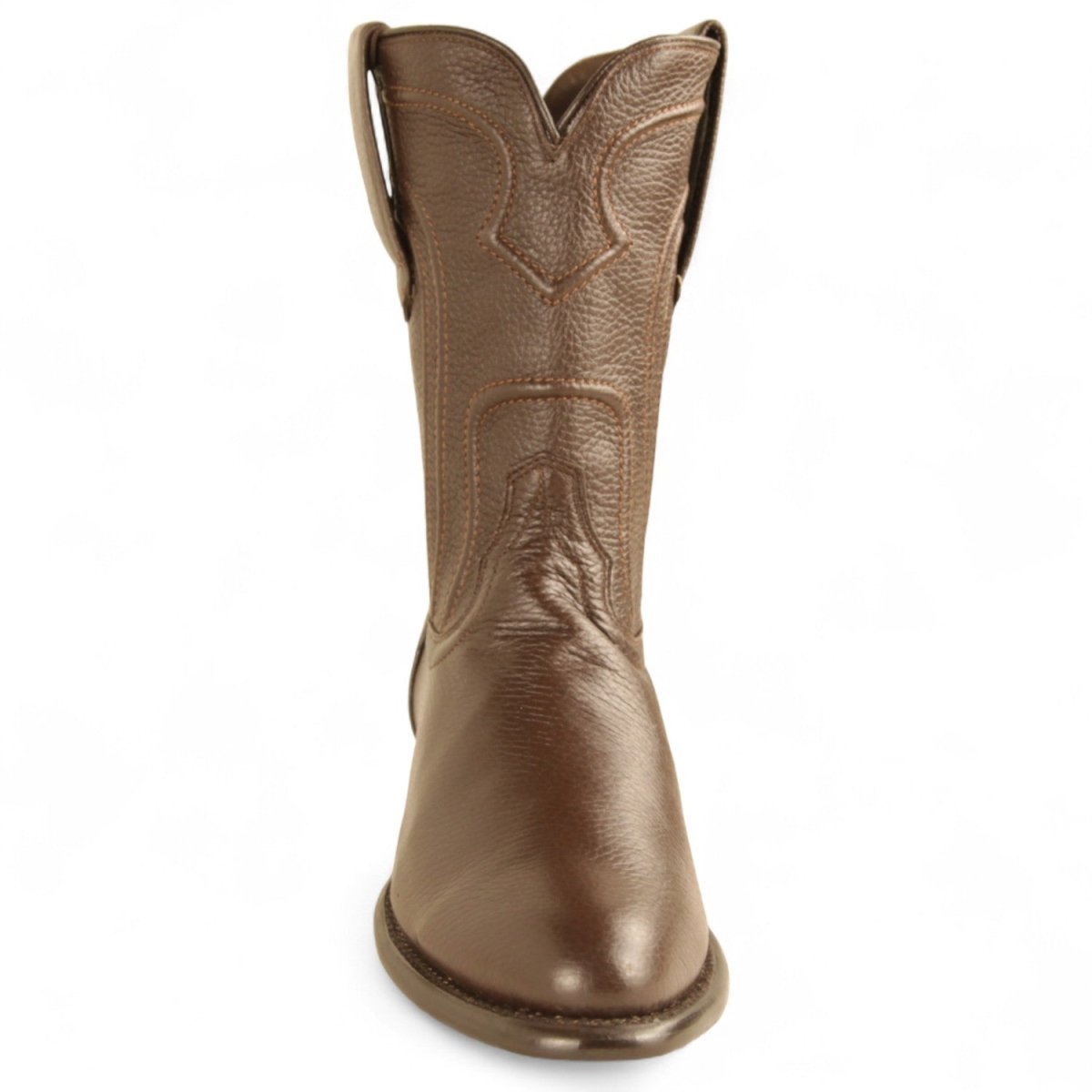 Botas de Piel Original Roper Punta Oval con Zipper Color Cafe - Los Altos Boots - Los Altos Boots