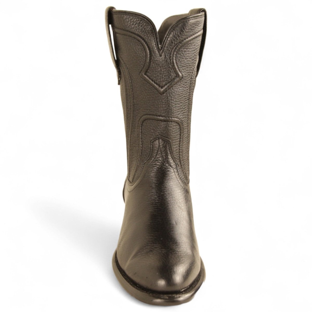 Botas de Piel Original Roper Punta Oval con Zipper Color Negro - Los Altos Boots - Los Altos Boots