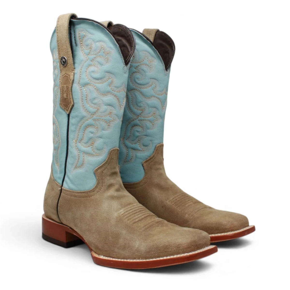 Botas de Piel Original Ruff Out Punta Cuadrada Color Arena - Tanner Mark Boots - Tanner Mark Boots